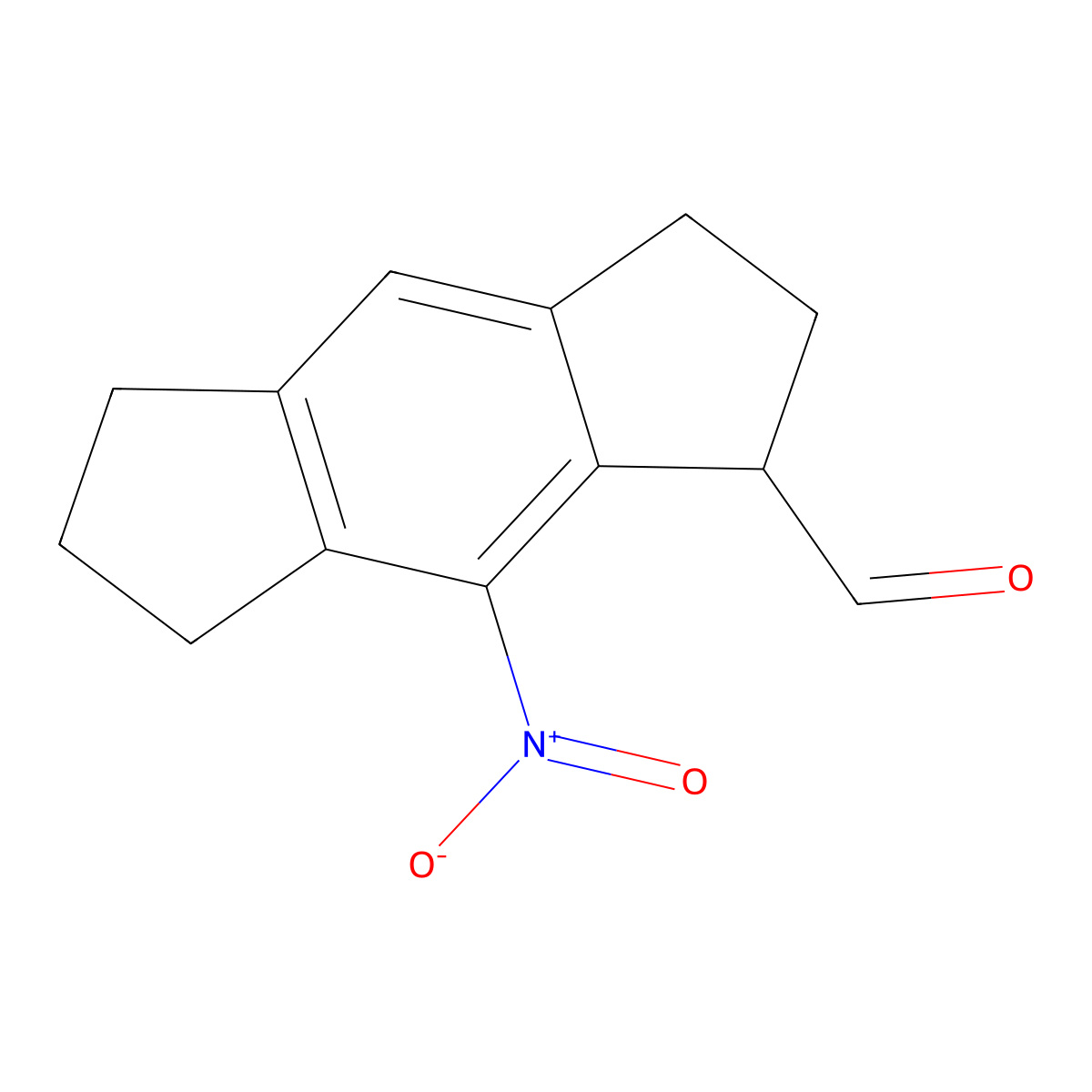 8-Nitro-1,2,3,5,6,7-hexahydro-s-indacene-1-carbaldehyde molecular structure, CAS 2676861-99-5