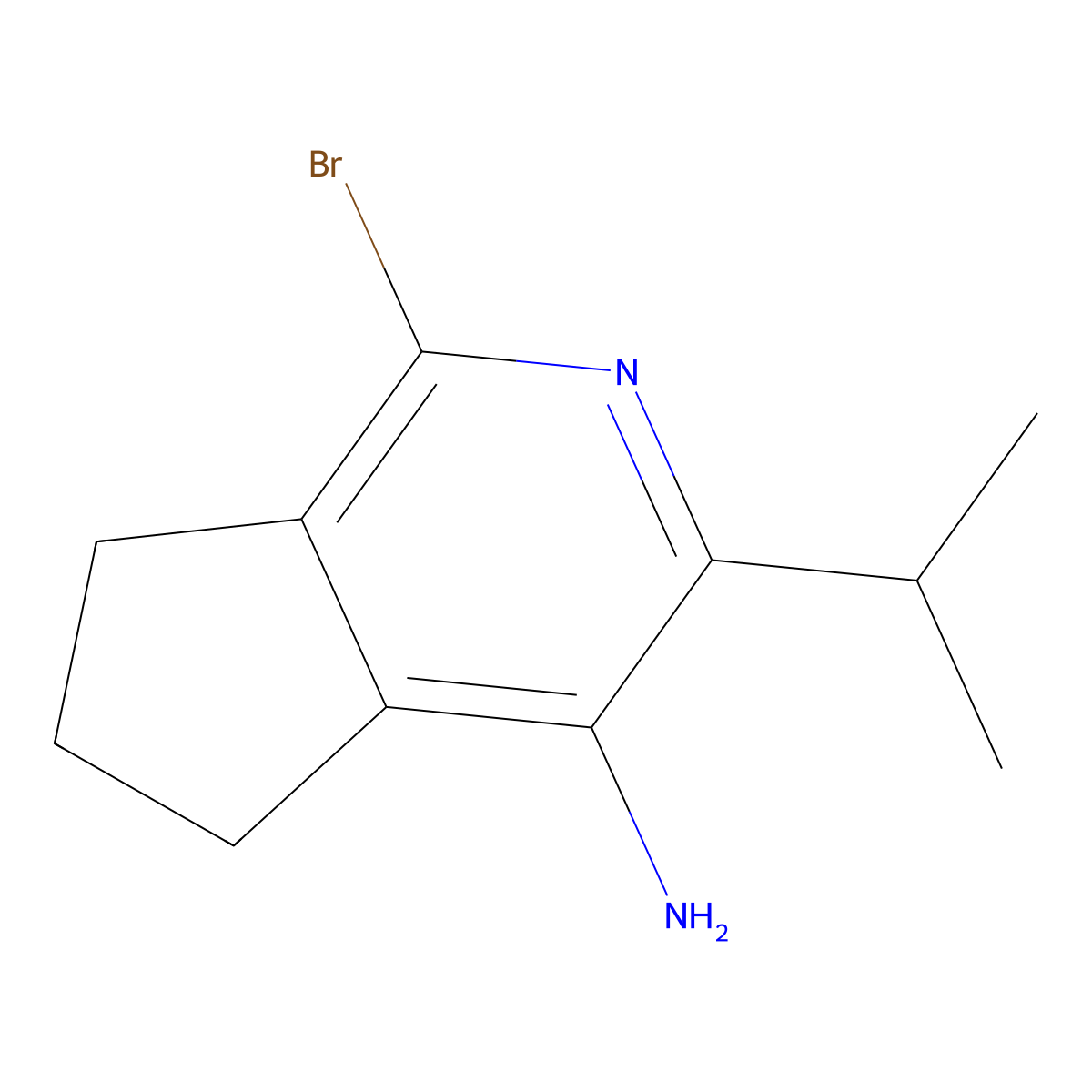 1-Bromo-3-isopropyl-6,7-dihydro-5H-cyclopenta[c]pyridin-4-amine molecular structure, CAS 2676862-50-1