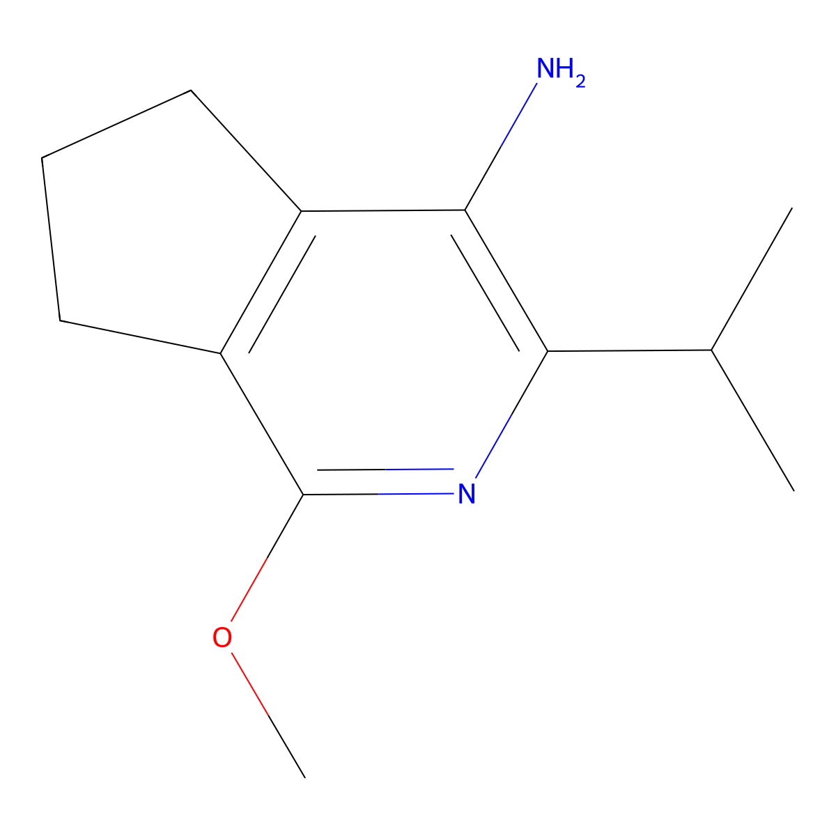 3-Isopropyl-1-methoxy-6,7-dihydro-5H-cyclopenta[c]pyridin-4-amine molecular structure, CAS 2676862-51-2