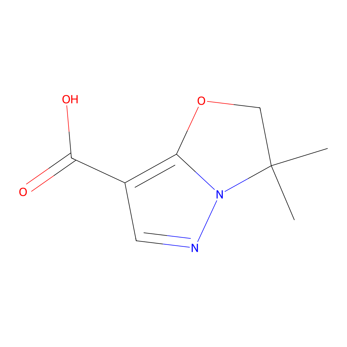 3,3-Dimethyl-2,3-dihydropyrazolo[5,1-b]oxazole-7-carboxylic acid molecular structure, CAS 2676863-01-5