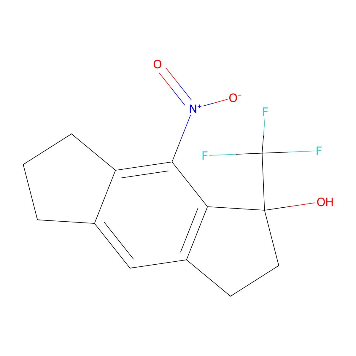 8-Nitro-1-(trifluoromethyl)-1,2,3,5,6,7-hexahydro-s-indacen-1-ol molecular structure, CAS 2676863-21-9