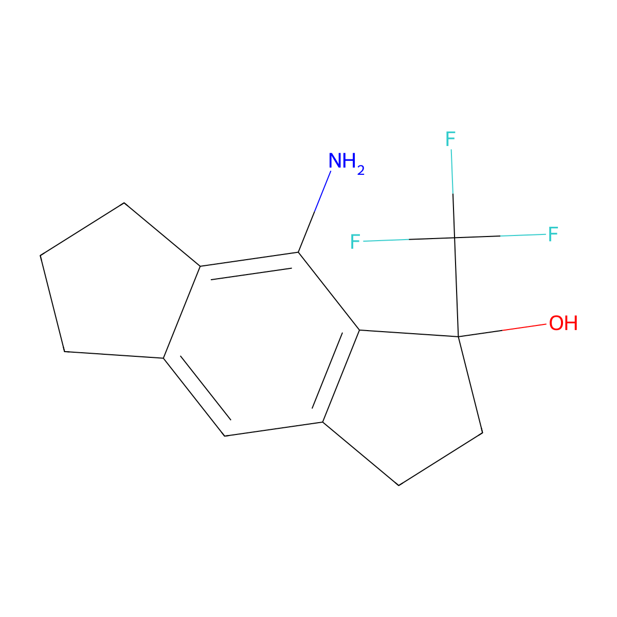8-Amino-1-(trifluoromethyl)-1,2,3,5,6,7-hexahydro-s-indacen-1-ol molecular structure, CAS 2676863-22-0