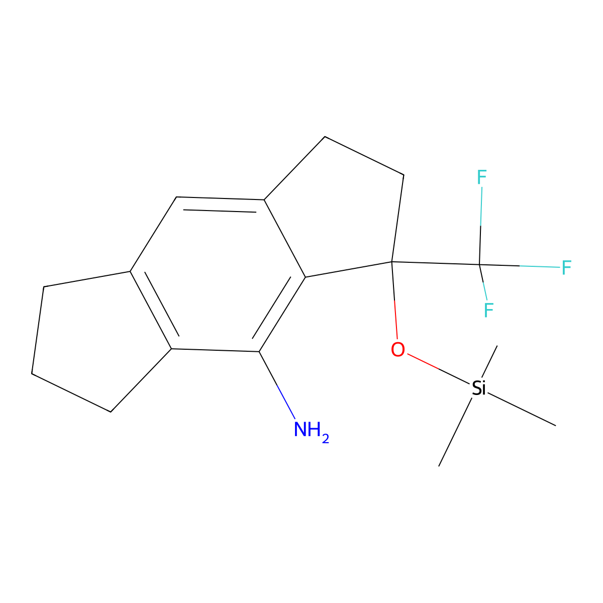 3-(Trifluoromethyl)-3-((trimethylsilyl)oxy)-1,2,3,5,6,7-hexahydro-s-indacen-4-amine molecular structure, CAS 2676863-23-1
