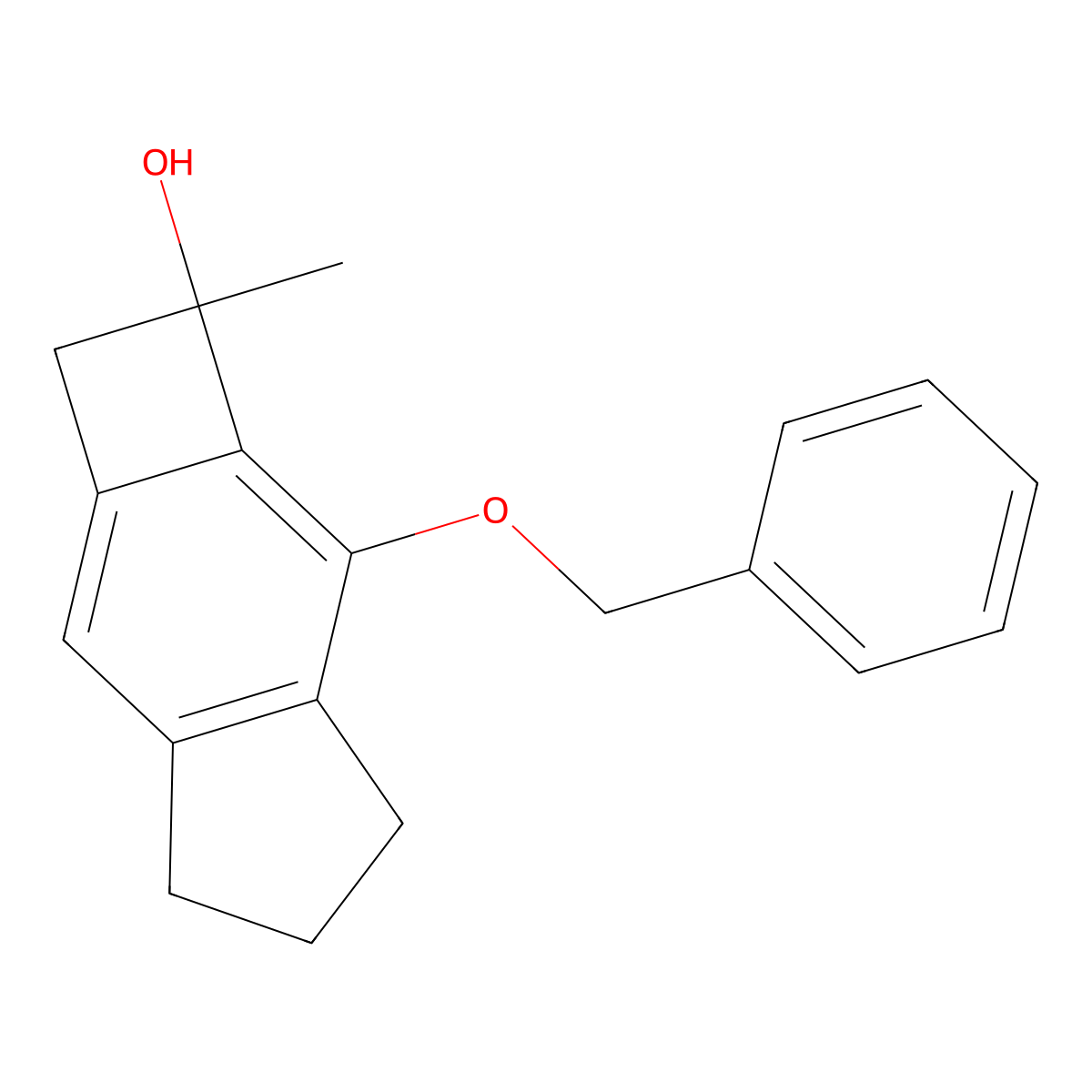 7-(Benzyloxy)-1-methyl-2,4,5,6-tetrahydro-1H-cyclobuta[f]inden-1-ol molecular structure, CAS 2676863-62-8