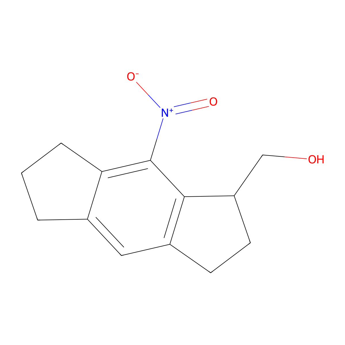 (8-Nitro-1,2,3,5,6,7-hexahydro-s-indacen-1-yl)methanol molecular structure, CAS 2676864-13-2