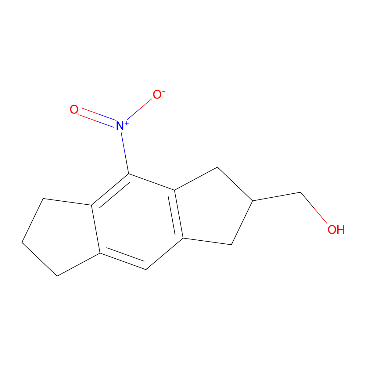 (4-Nitro-1,2,3,5,6,7-hexahydro-s-indacen-2-yl)methanol molecular structure, CAS 2676865-18-0