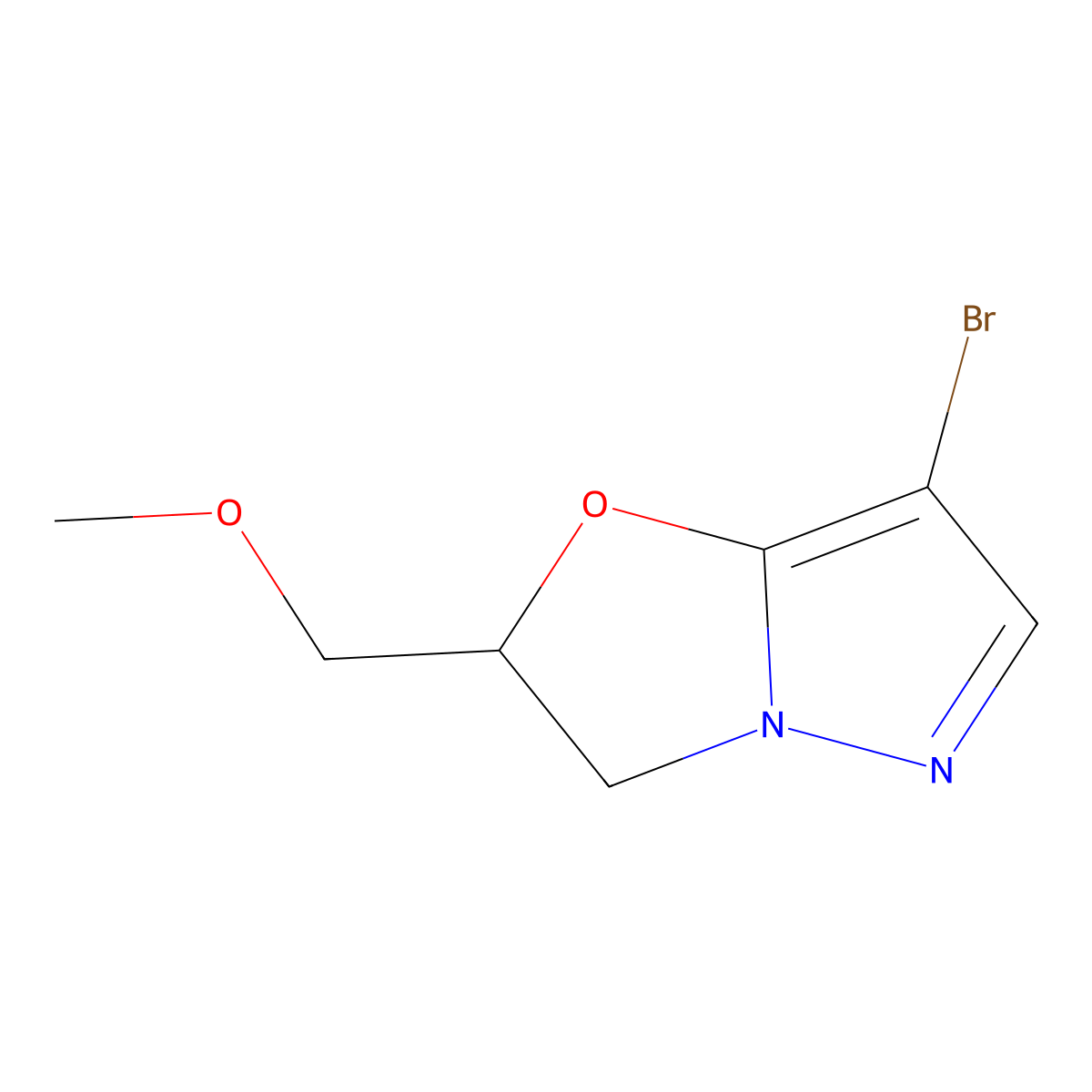 7-Bromo-2-(methoxymethyl)-2,3-dihydropyrazolo[5,1-b]oxazole molecular structure, CAS 2676865-34-0