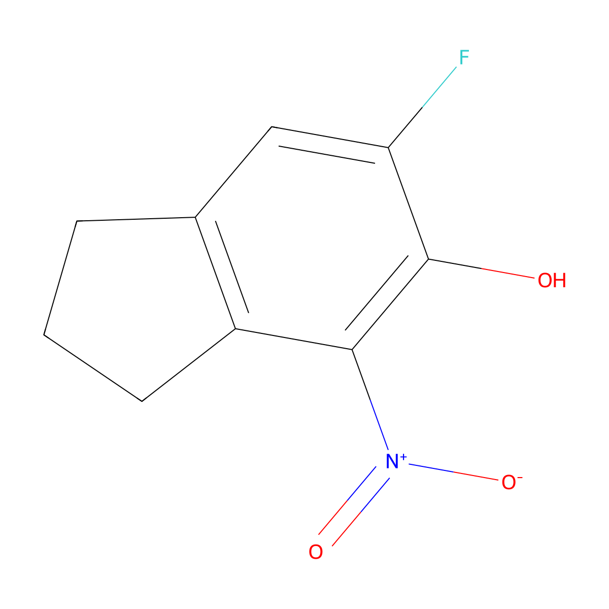 6-Fluoro-4-nitro-2,3-dihydro-1H-inden-5-ol molecular structure, CAS 2676865-58-8