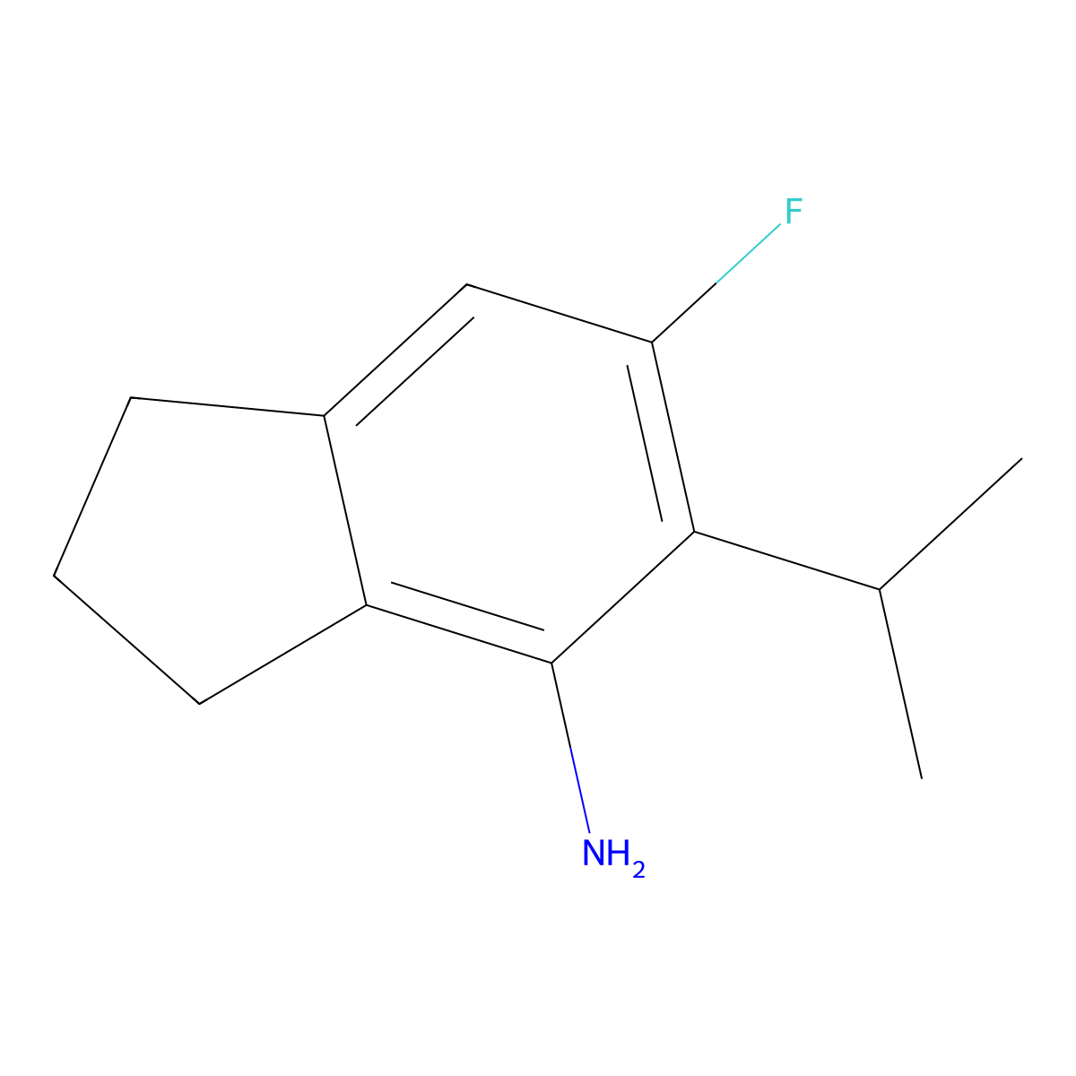 6-Fluoro-5-isopropyl-2,3-dihydro-1H-inden-4-amine molecular structure, CAS 2676865-61-3