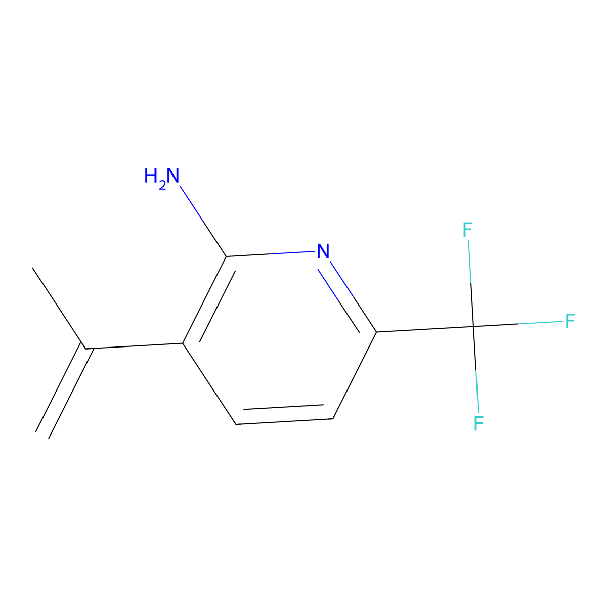 3-(Prop-1-en-2-yl)-6-(trifluoromethyl)pyridin-2-amine molecular structure, CAS 2676866-21-8