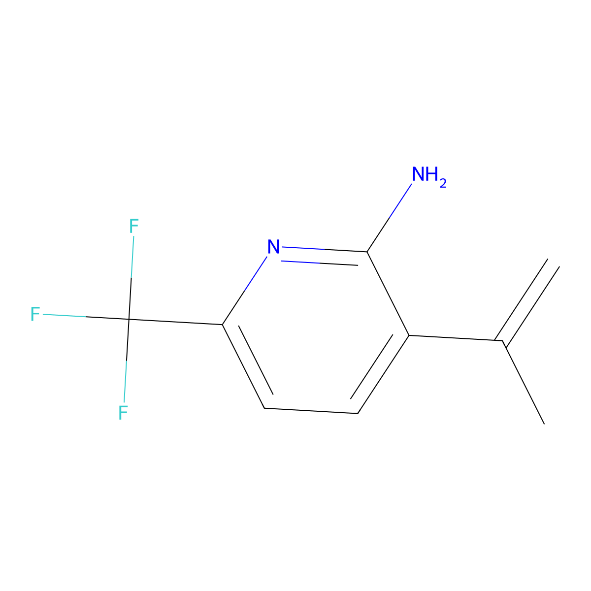 3-(Prop-1-en-2-yl)-6-(trifluoromethyl)pyridin-2-amine molecular structure, CAS 2676866-21-8