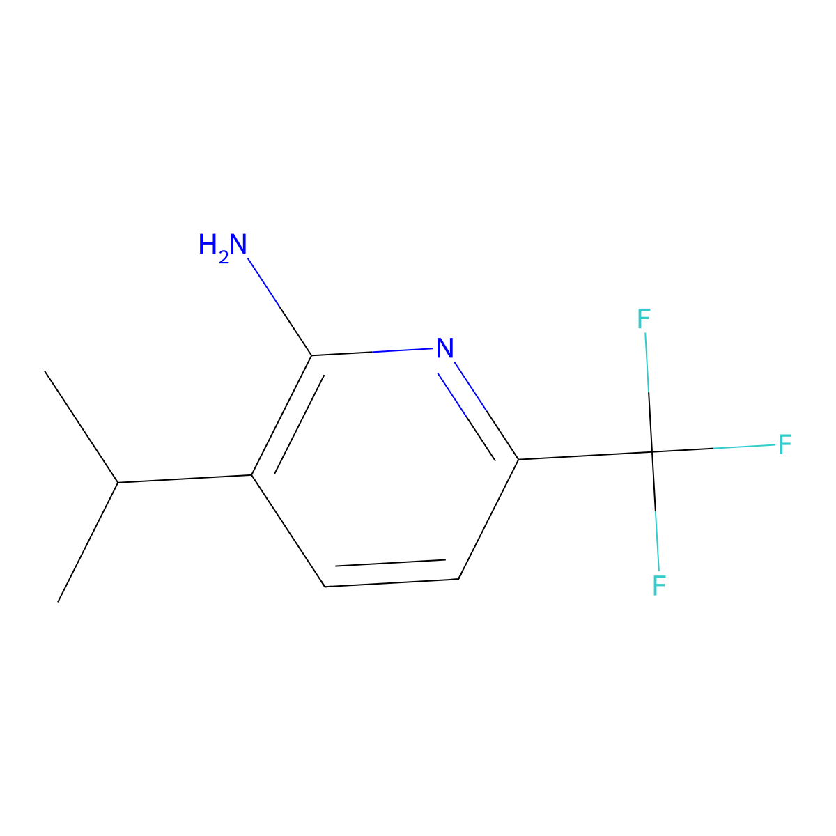 3-Isopropyl-6-(trifluoromethyl)pyridin-2-amine molecular structure, CAS 2676866-22-9