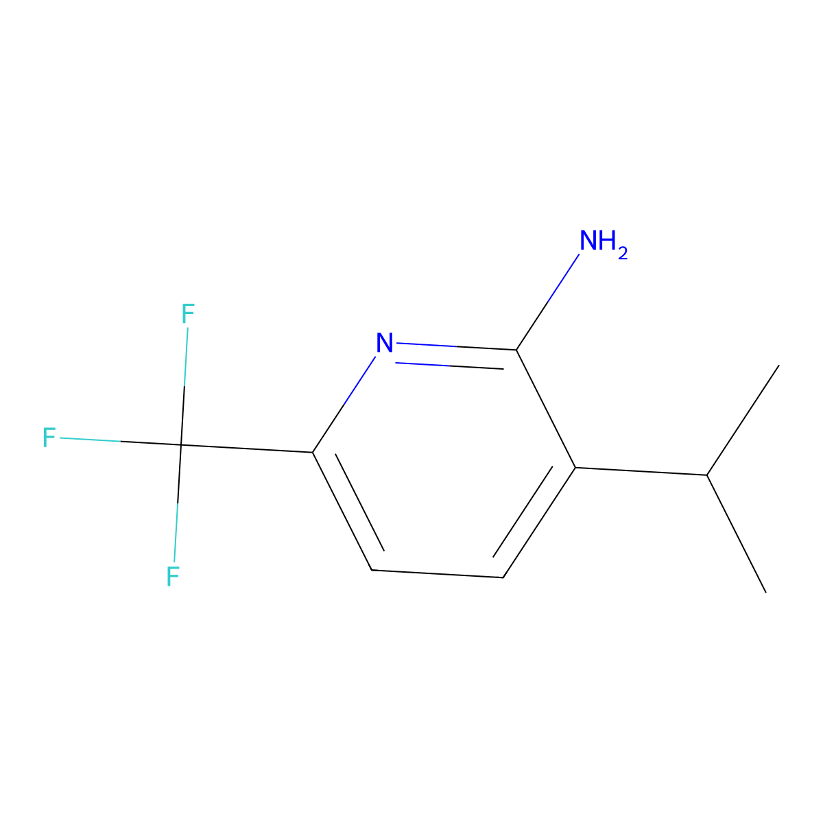 3-Isopropyl-6-(trifluoromethyl)pyridin-2-amine molecular structure, CAS 2676866-22-9
