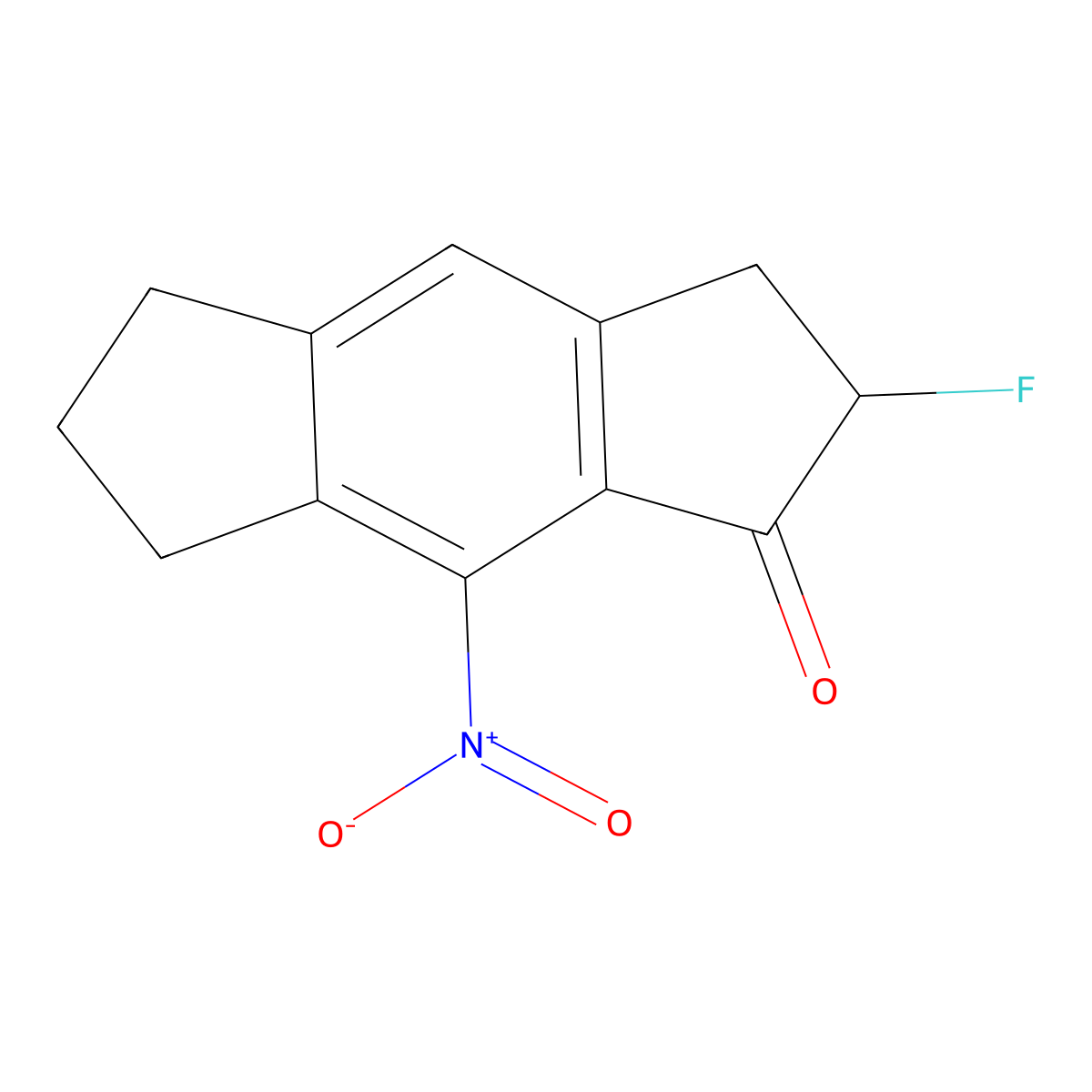 2-Fluoro-8-nitro-3,5,6,7-tetrahydro-s-indacen-1(2H)-one molecular structure, CAS 2676867-54-0