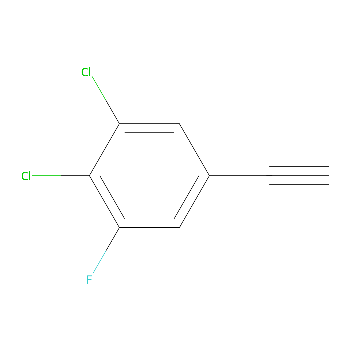 1,2-Dichloro-5-ethynyl-3-fluorobenzene molecular structure, CAS 2676911-74-1