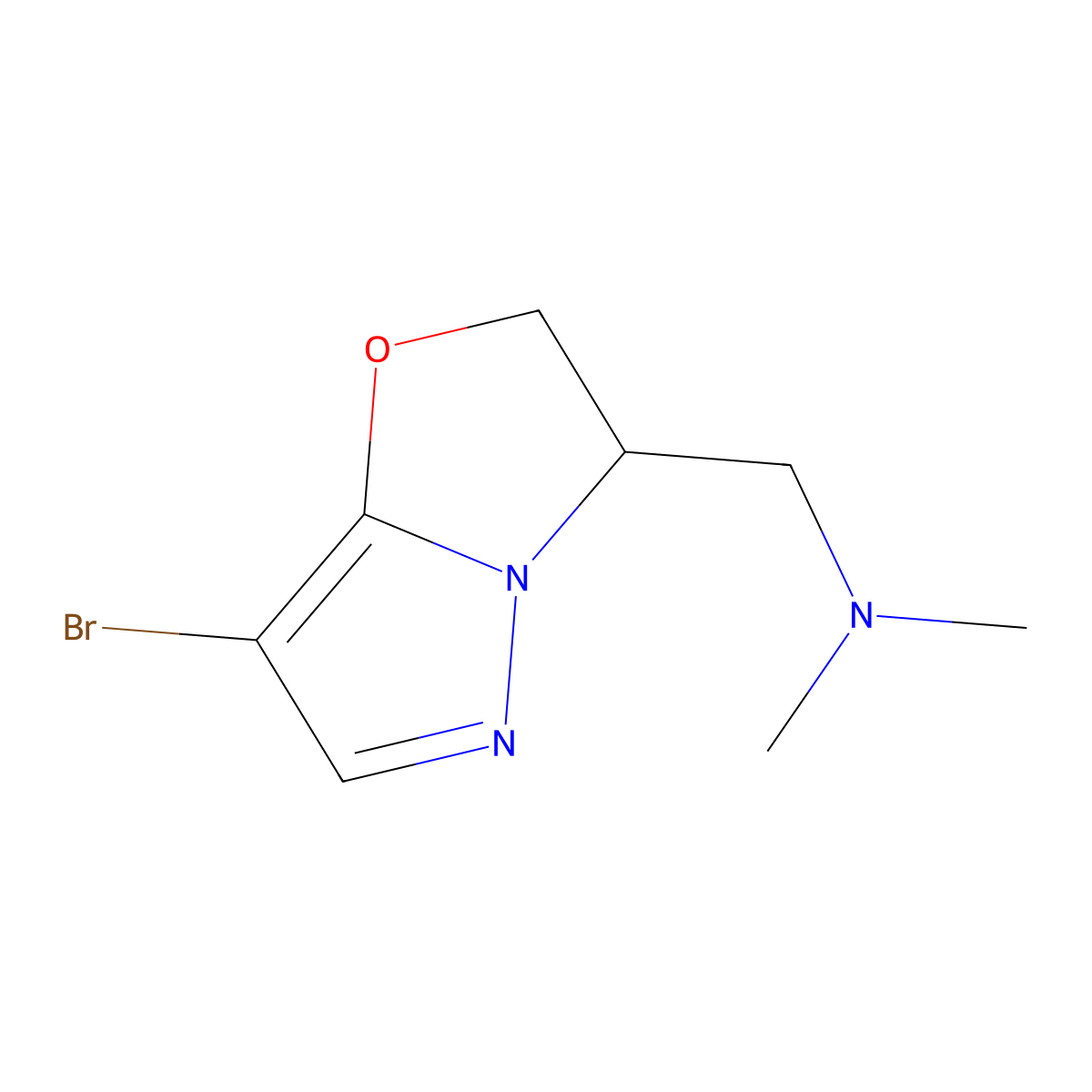 1-(7-Bromo-2,3-dihydropyrazolo[5,1-b]oxazol-3-yl)-N,N-dimethylmethanamine molecular structure, CAS 2676958-34-0
