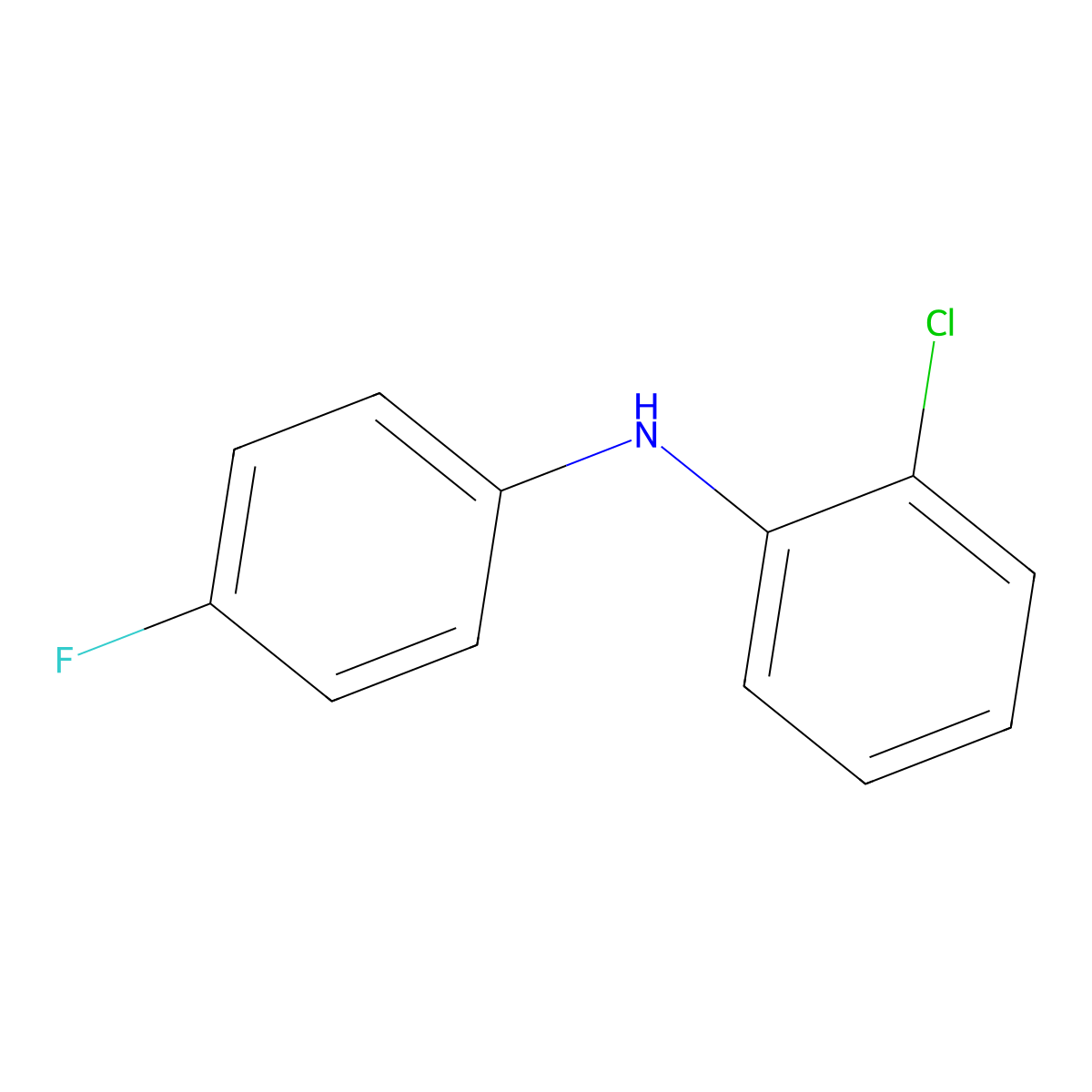 2-chloro-N-(4-fluorophenyl)aniline molecular structure, CAS 2677-05-6