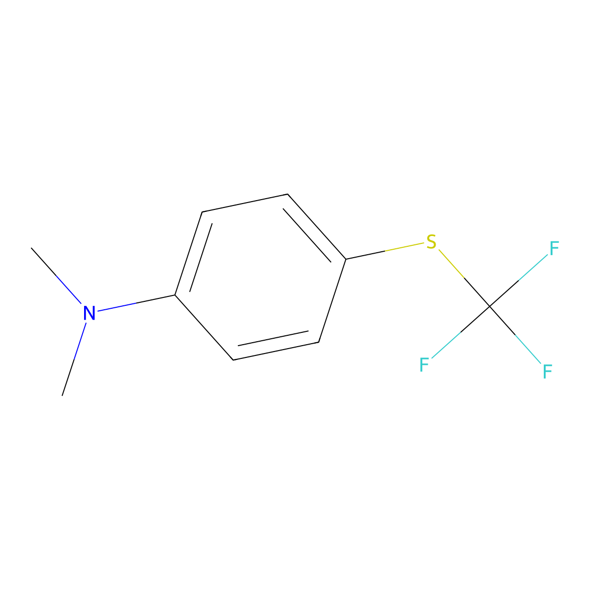 N,N-Dimethyl-4-((trifluoromethyl)thio)benzenamine molecular structure, CAS 2677-71-6