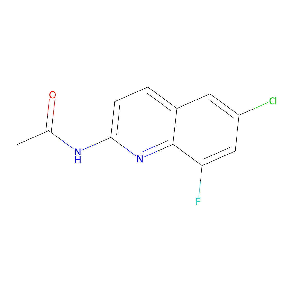 N-(6-Chloro-8-fluoroquinolin-2-yl)acetamide molecular structure, CAS 2677029-54-6