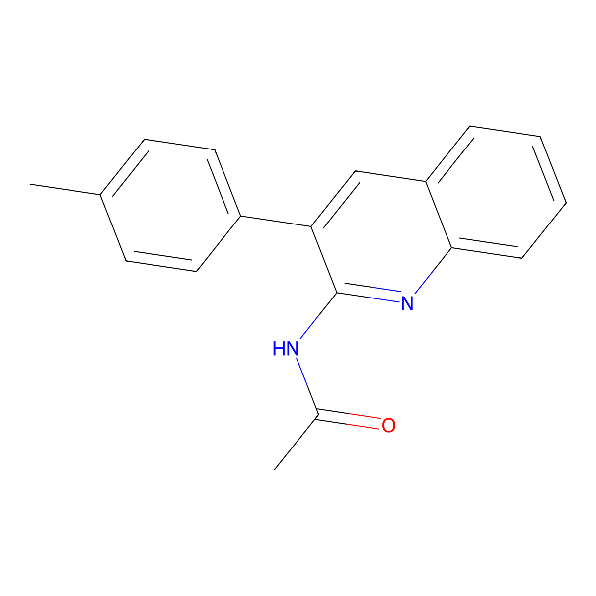 N-[3-(4-methylphenyl)quinolin-2-yl]acetamide molecular structure, CAS 2677029-59-1