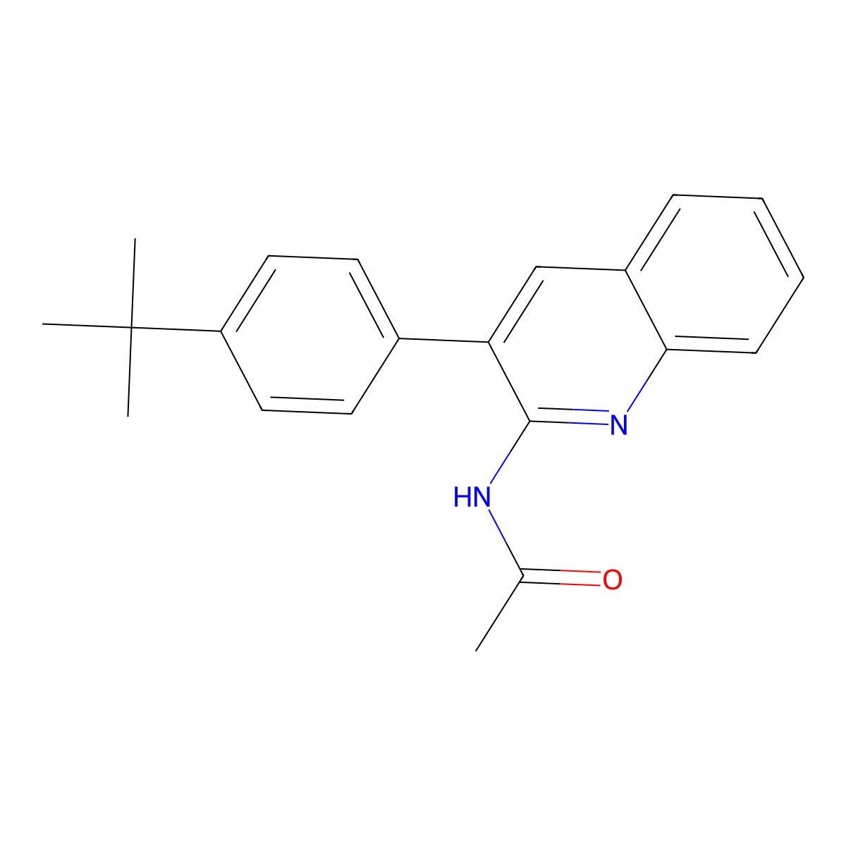 N-[3-(4-tert-butylphenyl)quinolin-2-yl]acetamide molecular structure, CAS 2677029-60-4