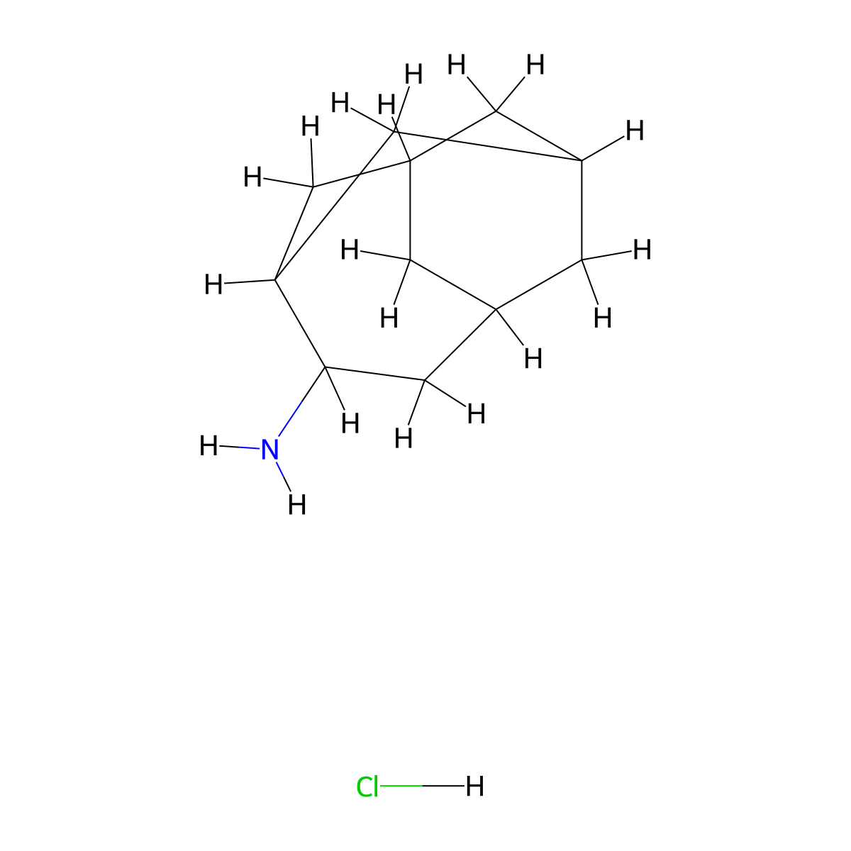 Tricyclo[4.3.1.13,8]undecan-4-amine;hydrochloride molecular structure, CAS 26775-77-9