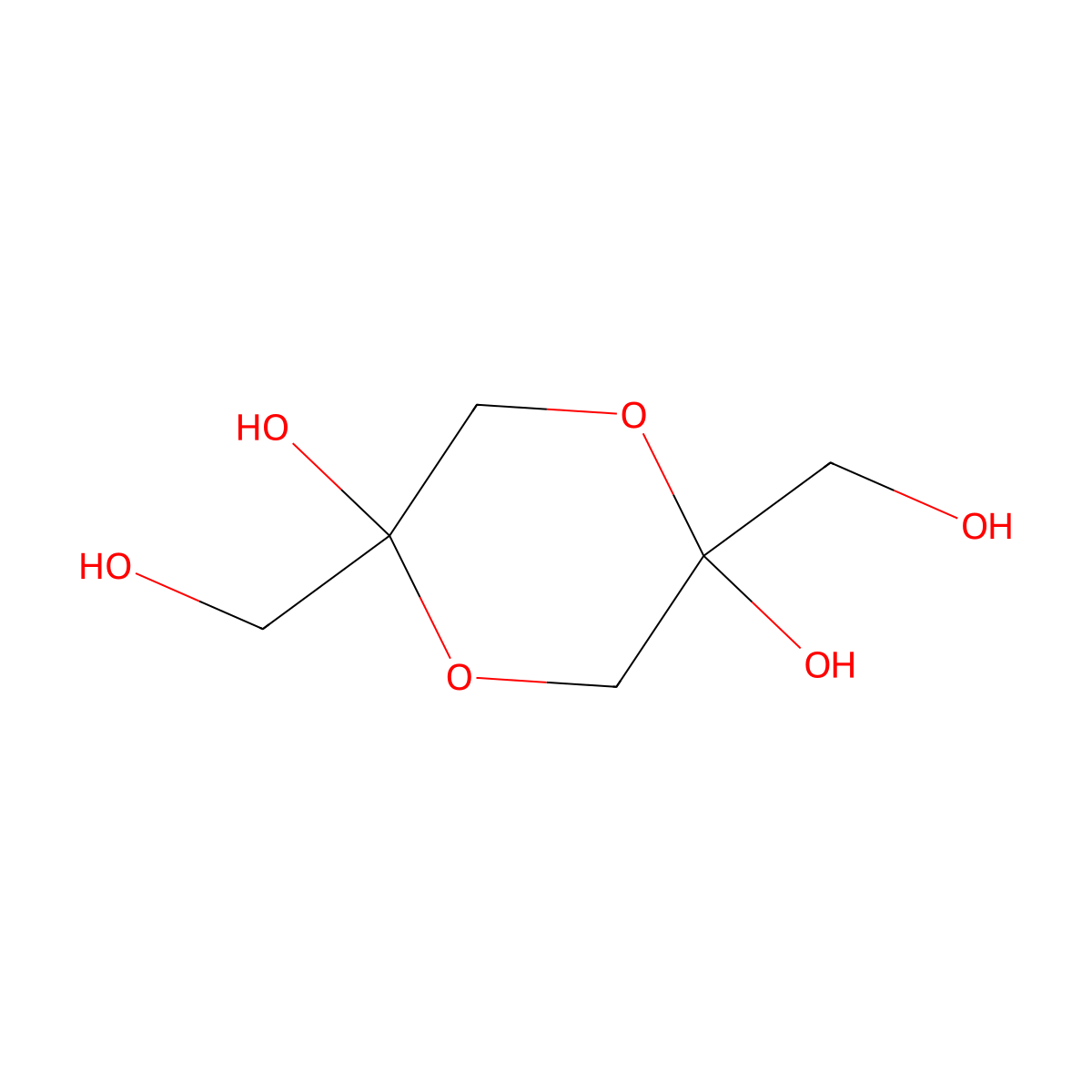 Dihydroxyacetone dimer molecular structure, CAS 26776-70-5