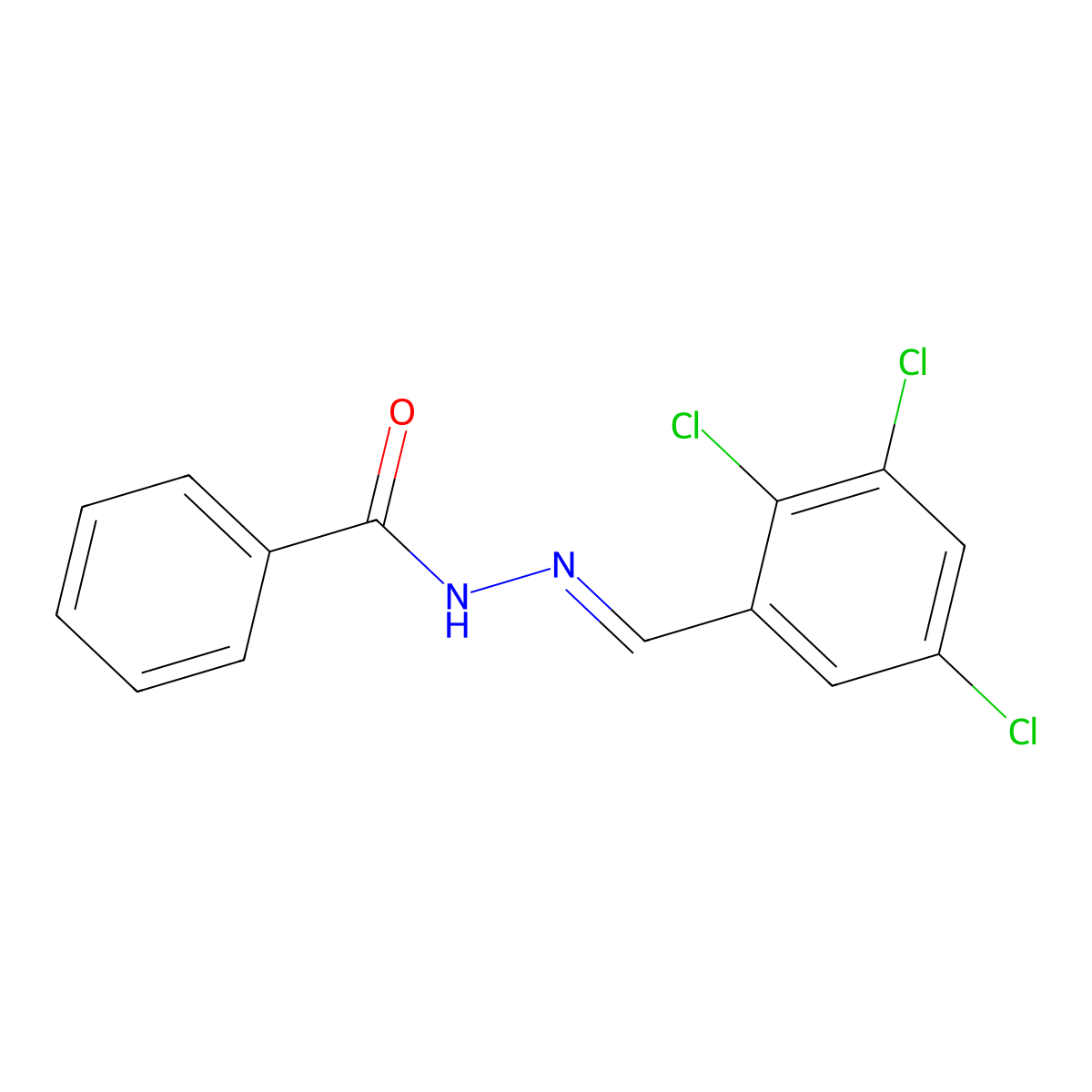 N-[(2,3,5-Trichlorophenyl)methyleneamino]benzamide molecular structure, CAS 2677697-15-1