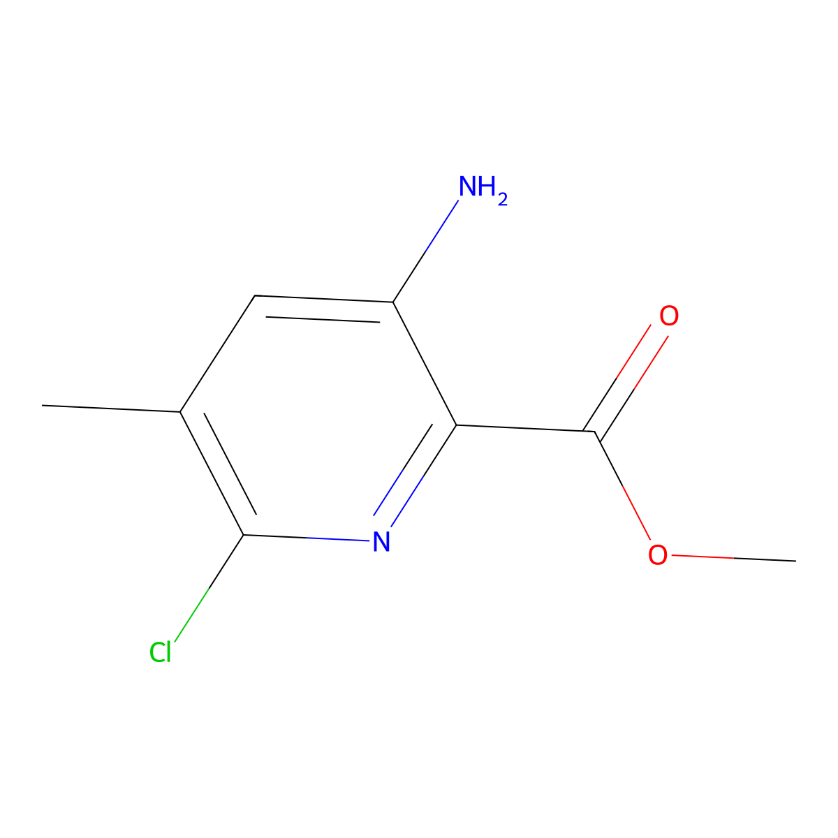 Methyl 3-amino-6-chloro-5-methylpicolinate molecular structure, CAS 2677803-54-0
