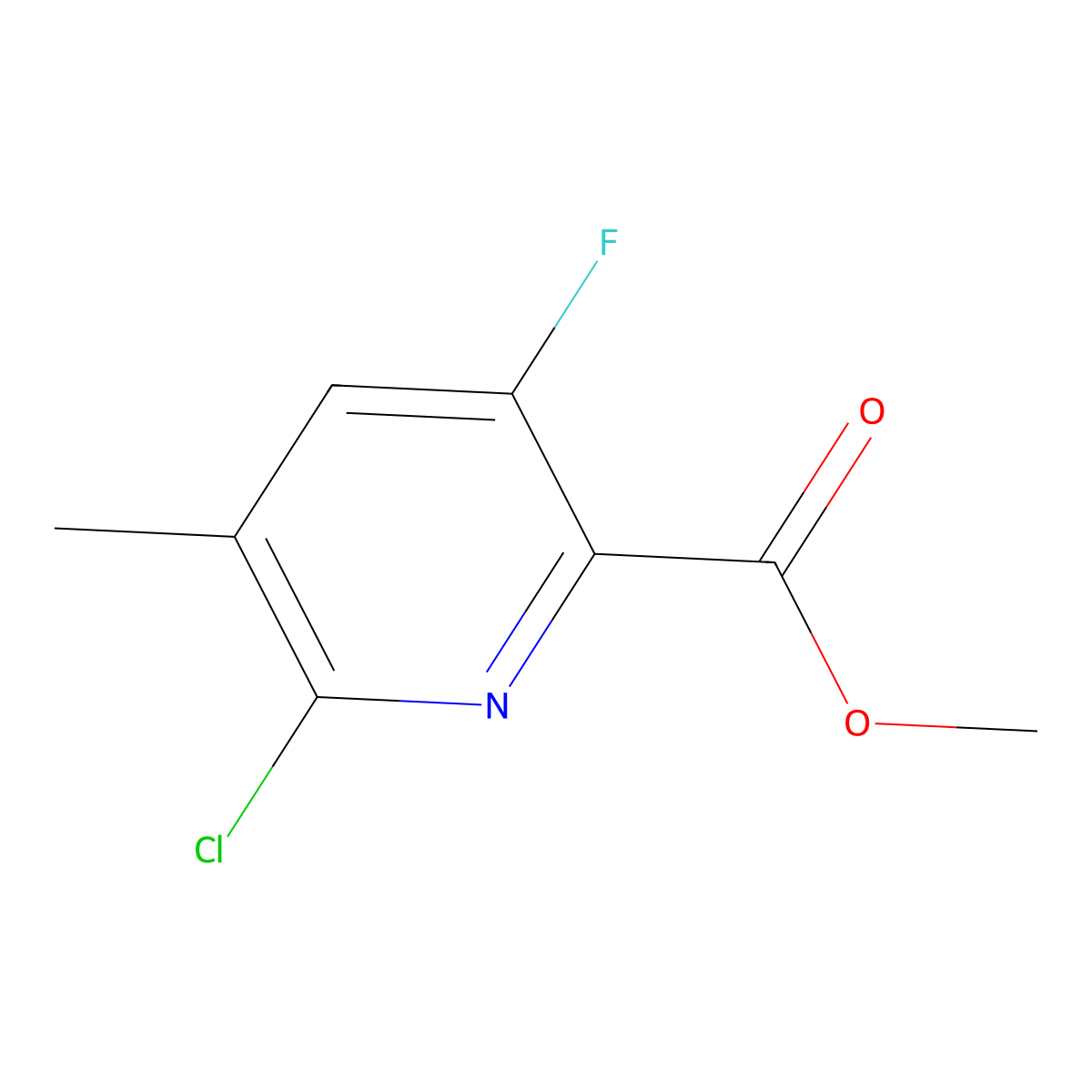 Methyl 6-chloro-3-fluoro-5-methylpicolinate molecular structure, CAS 2677803-55-1