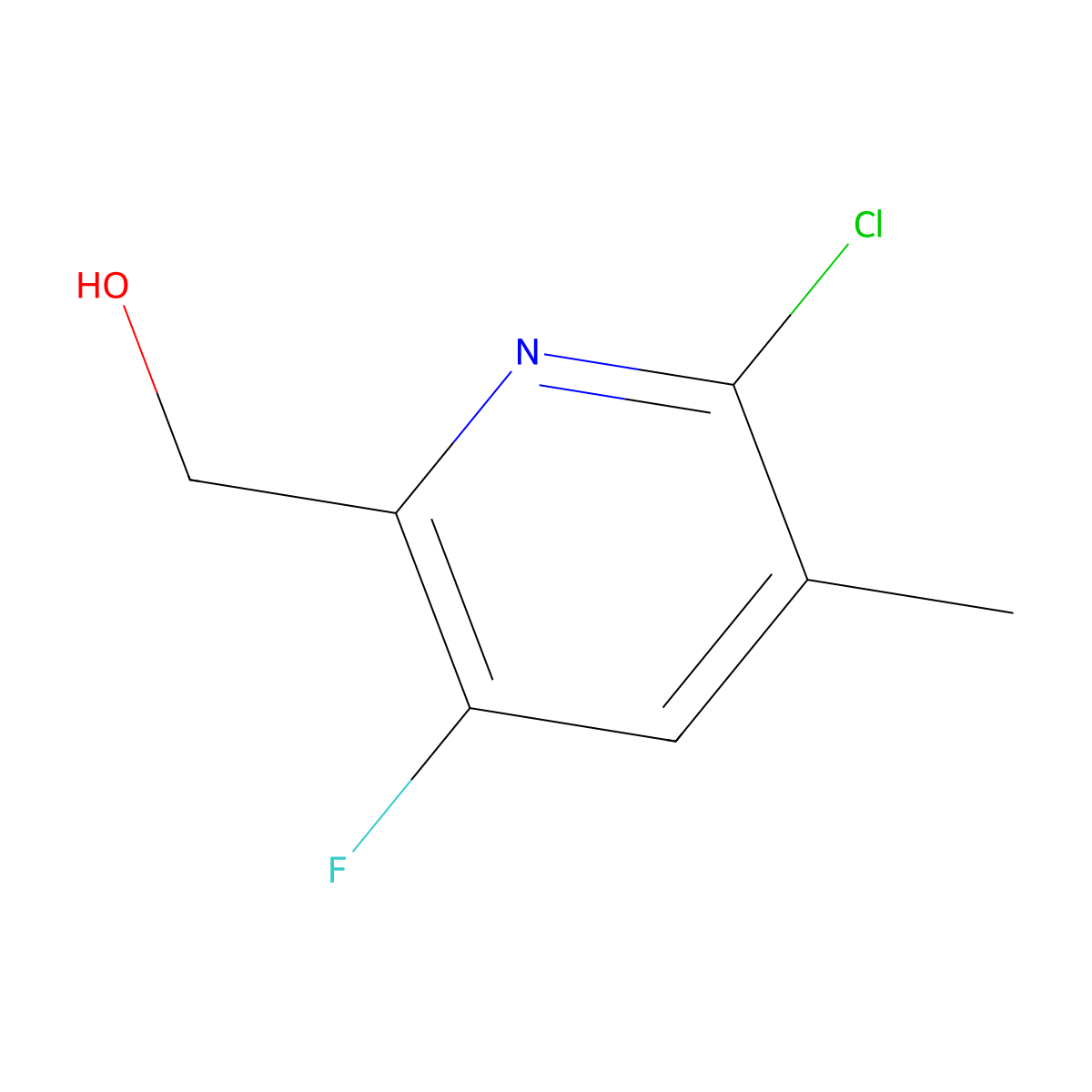 (6-Chloro-3-fluoro-5-methylpyridin-2-yl)methanol molecular structure, CAS 2677803-56-2