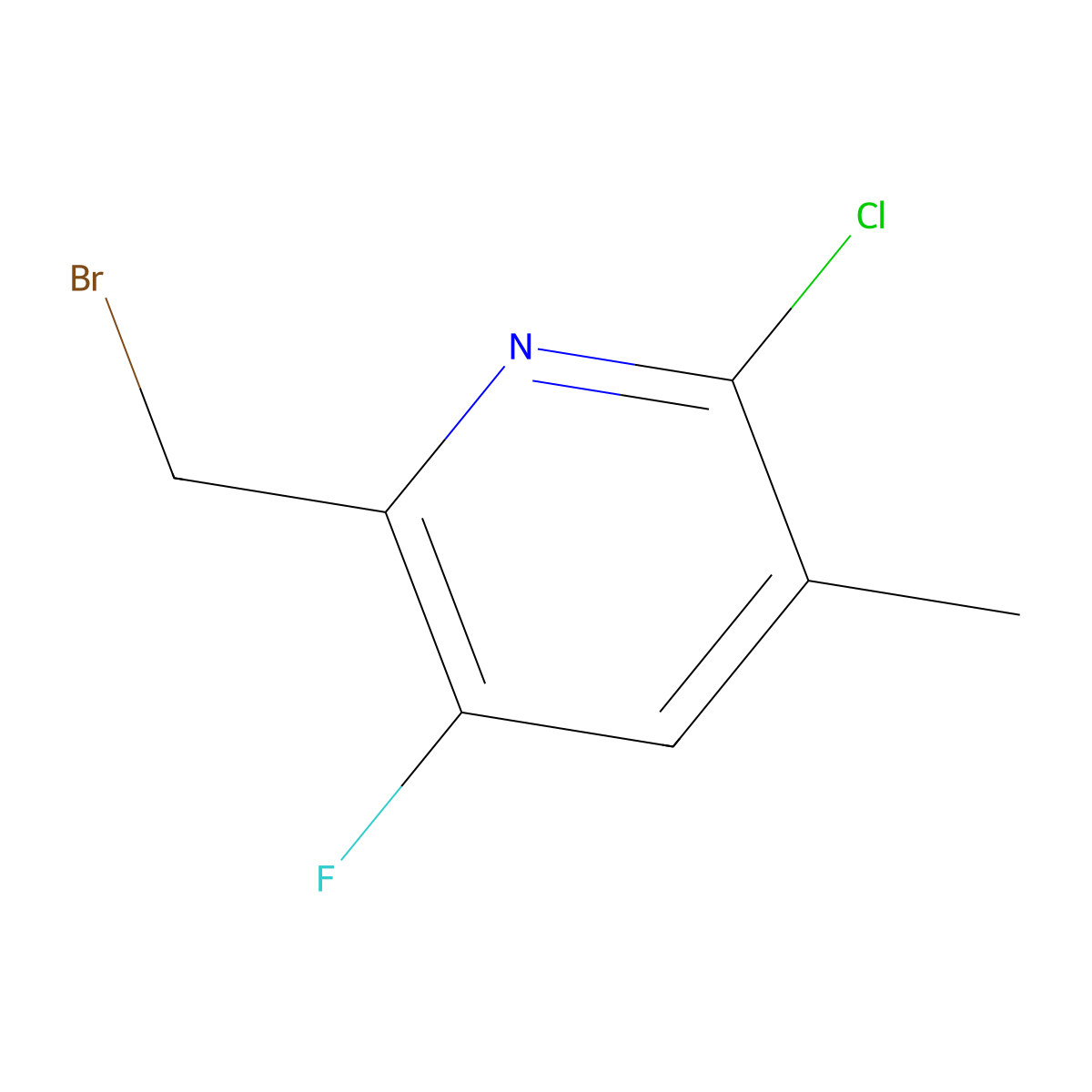 2-(Bromomethyl)-6-chloro-3-fluoro-5-methylpyridine molecular structure, CAS 2677803-57-3