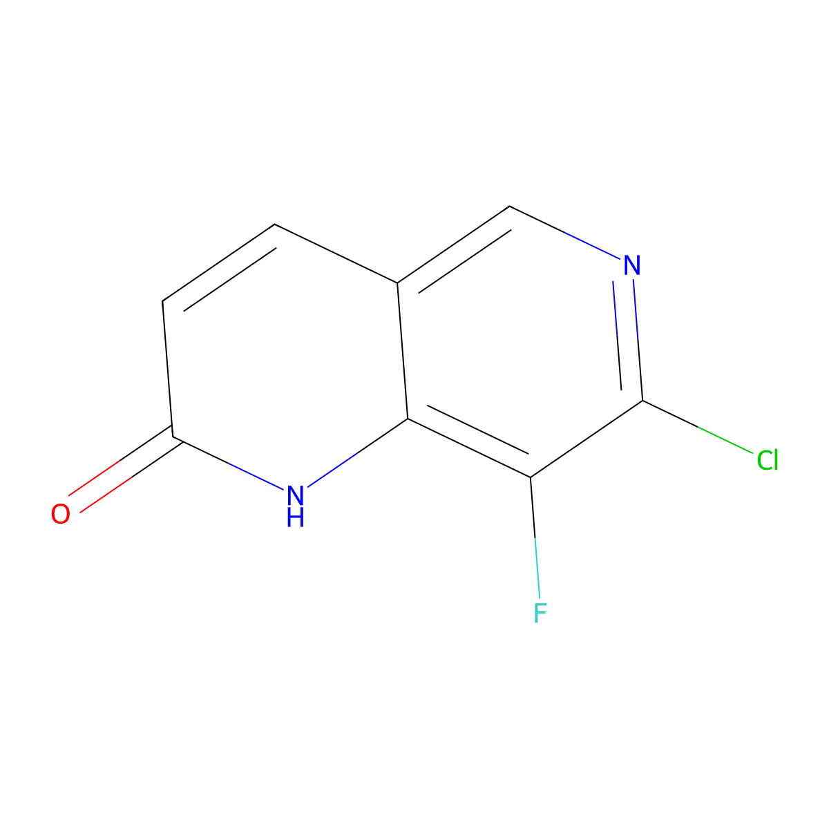 7-Chloro-8-fluoro-1,6-naphthyridin-2(1H)-one molecular structure, CAS 2677884-98-7