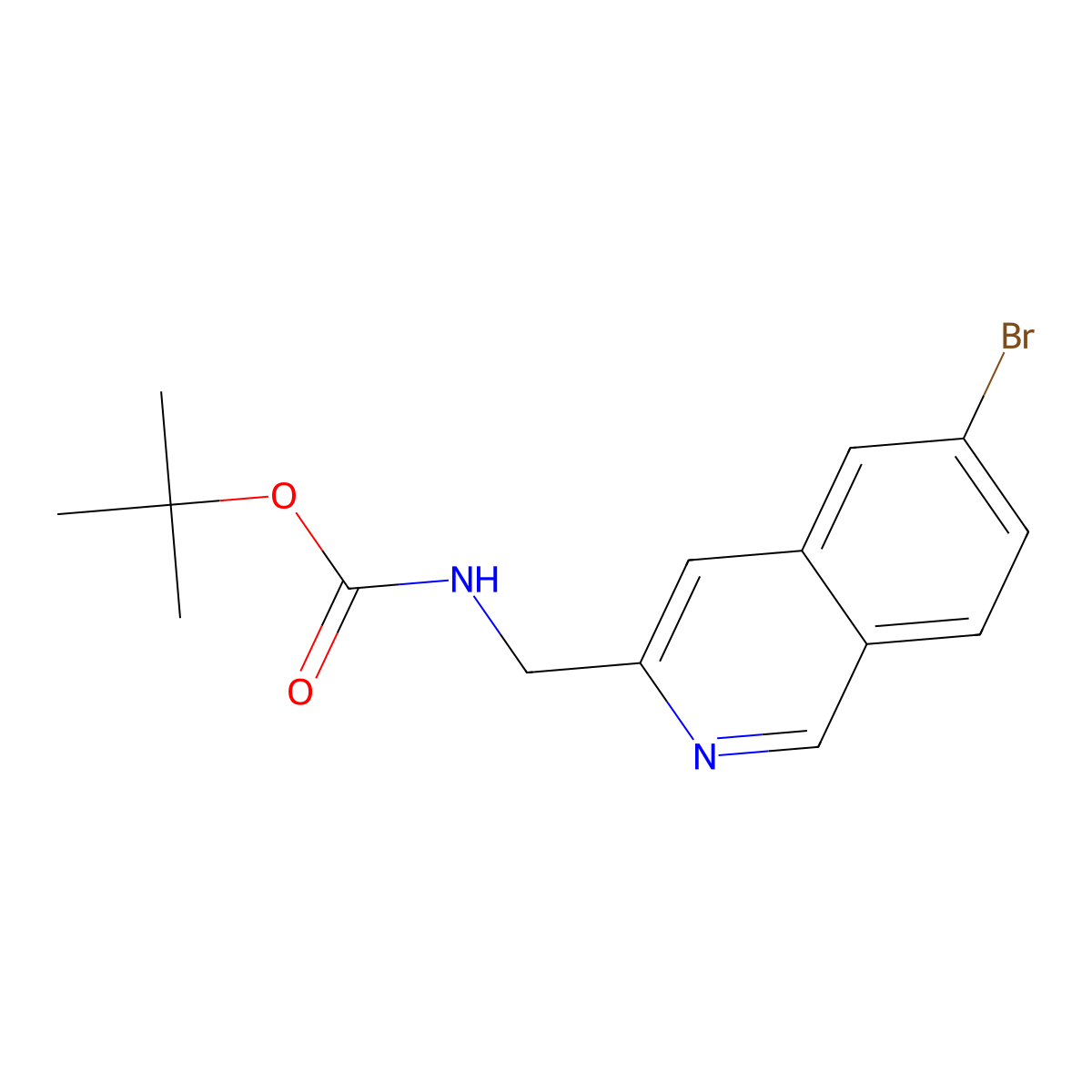 tert-butyl N-[(6-bromoisoquinolin-3-yl)methyl]carbamate molecular structure, CAS 2677885-02-6