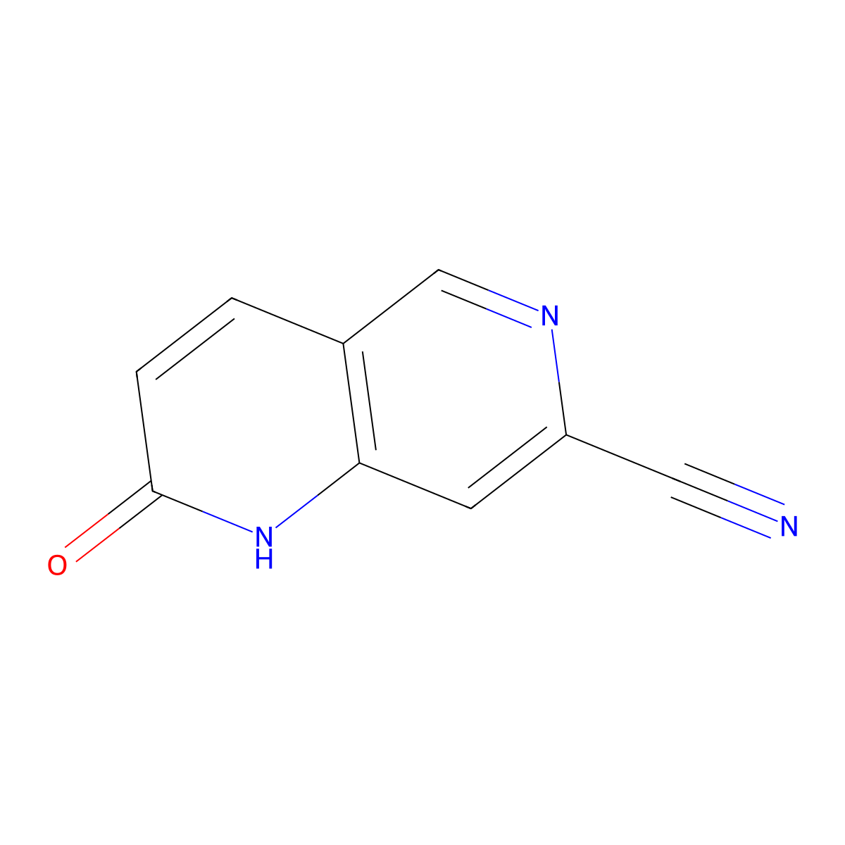 2-oxo-1H-1,6-naphthyridine-7-carbonitrile molecular structure, CAS 2677885-75-3