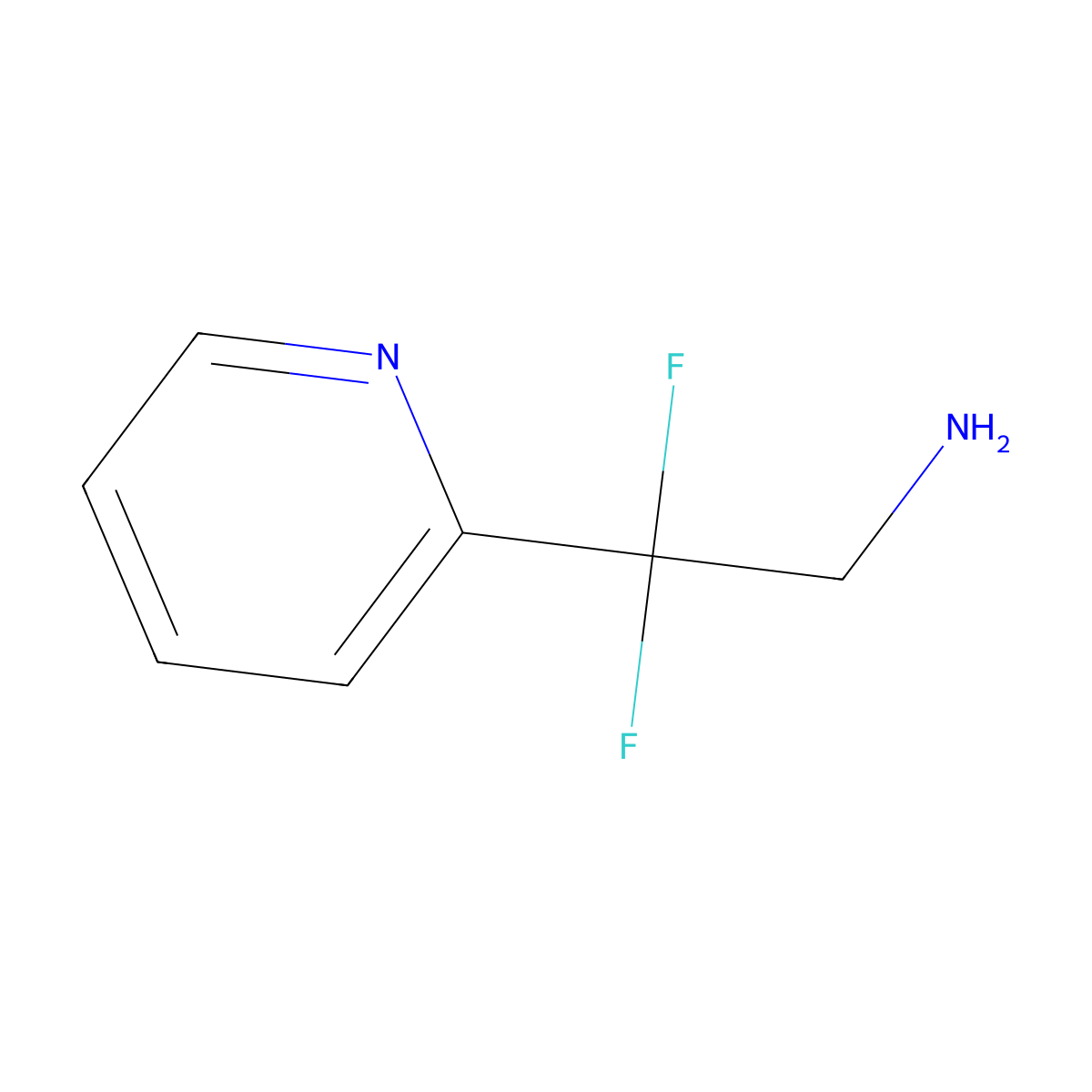 2,2-Difluoro-2-pyridin-2-ylethaneamine molecular structure, CAS 267825-68-3