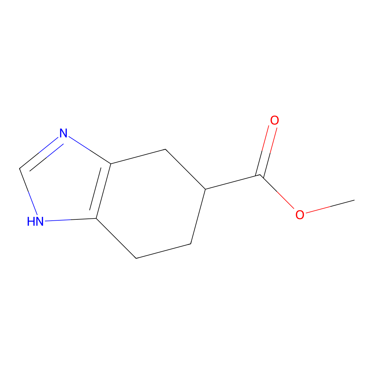 Methyl 4,5,6,7-tetrahydro-1H-benzo[d]imidazole-6-carboxylate molecular structure, CAS 26785-89-7