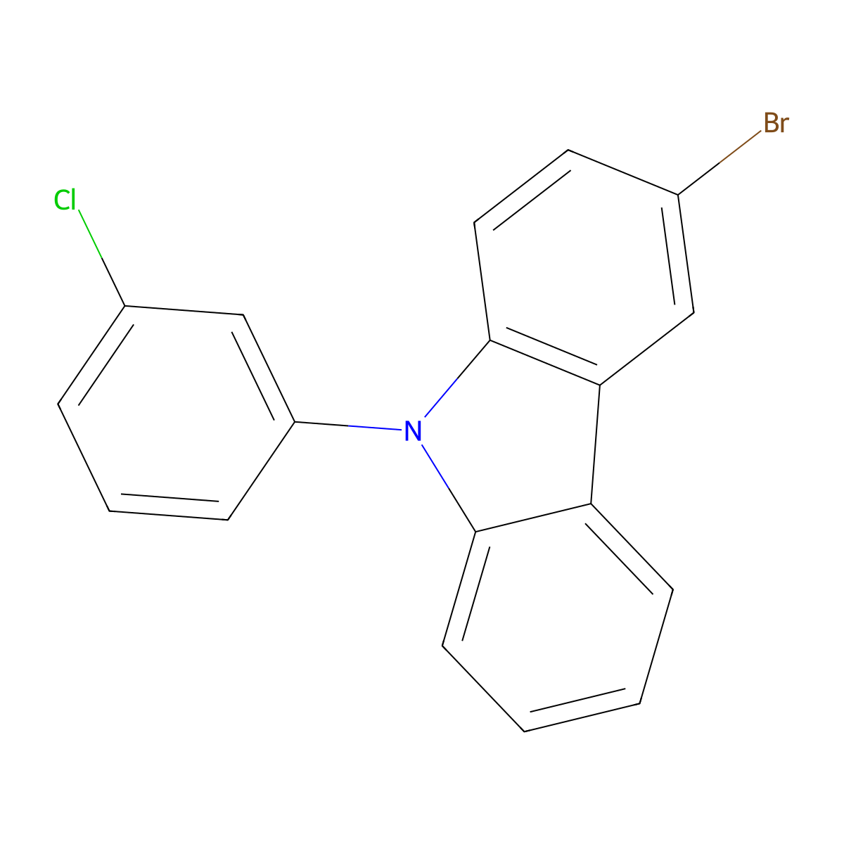 3-Bromo-9-(3-chlorophenyl)-9H-carbazole molecular structure, CAS 2678539-85-8