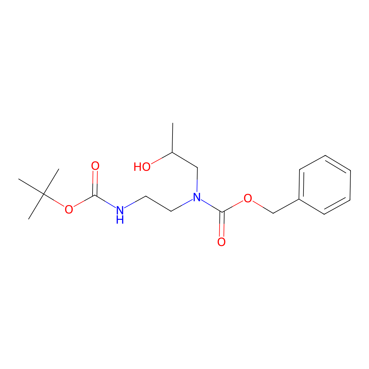 tert-butyl N-(2-{[(benzyloxy)carbonyl](2-hydroxypropyl)amino}ethyl)carbamate molecular structure, CAS 2678569-67-8