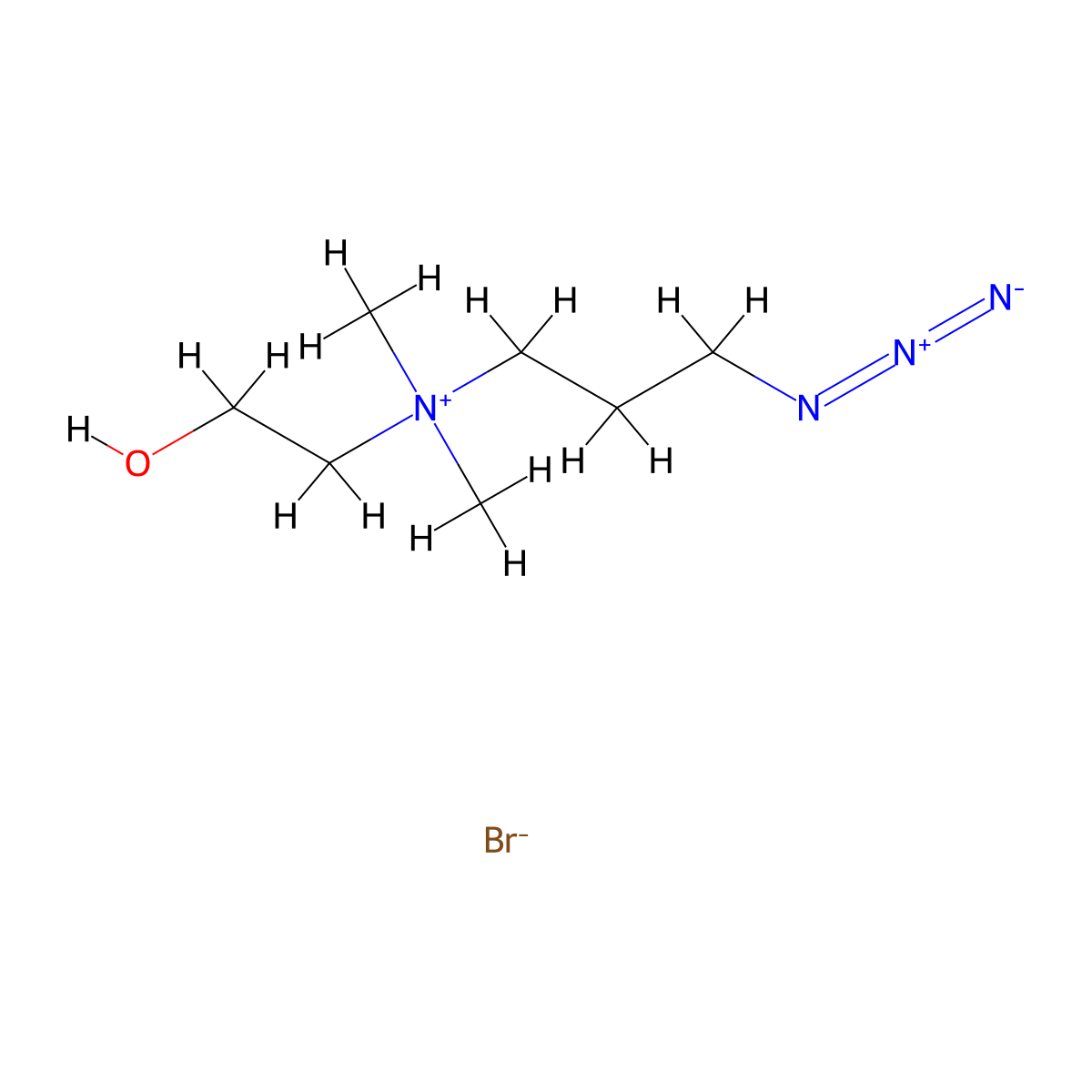 3-Azidopropyl-(2-hydroxyethyl)-dimethylazanium bromide molecular structure, CAS 2678597-35-6