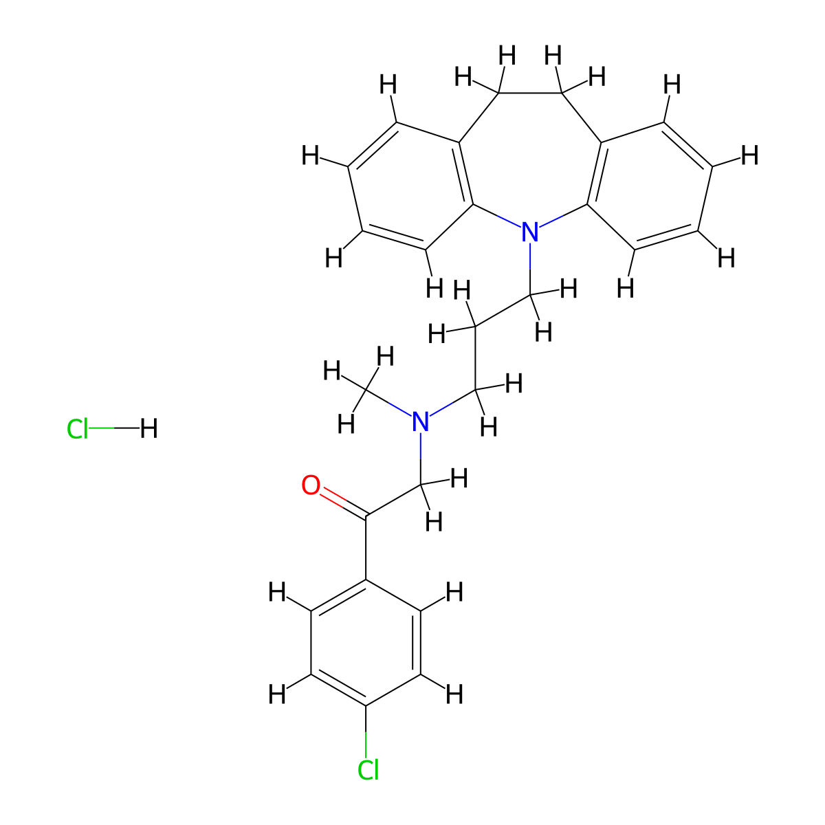 Lofepramine Hydrochloride molecular structure, CAS 26786-32-3