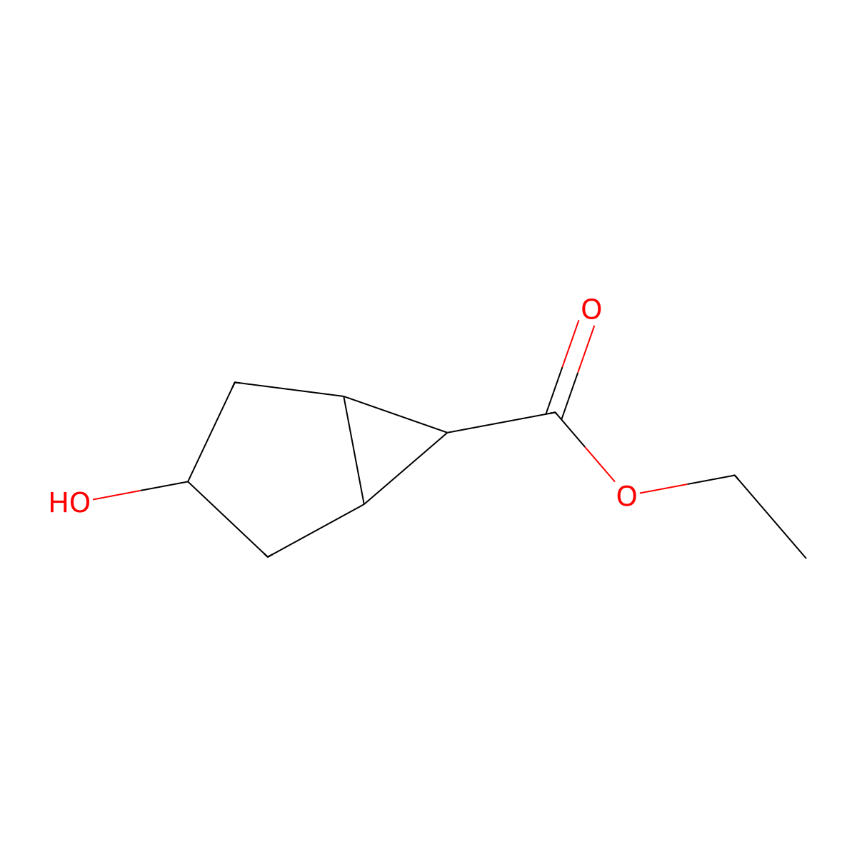 Ethyl 3-hydroxybicyclo(3.1.0)hexane-6-carboxylate molecular structure, CAS 26786-36-7