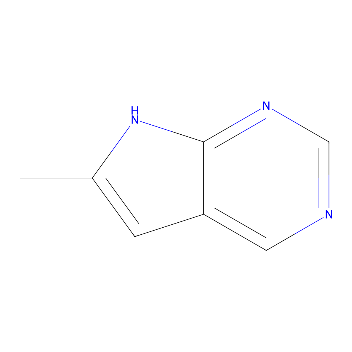 6-Methyl-7H-pyrrolo[2,3-d]pyrimidine molecular structure, CAS 26786-73-2