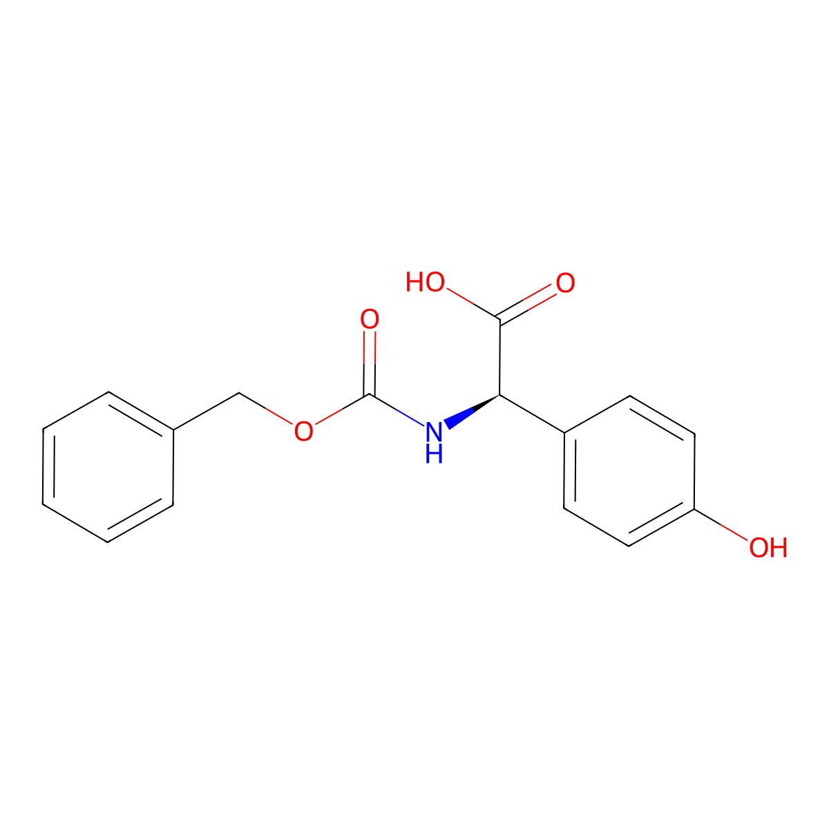 (R)-(N-Benzyloxycarbonyl)-p-hydroxyphenylglycine molecular structure, CAS 26787-75-7