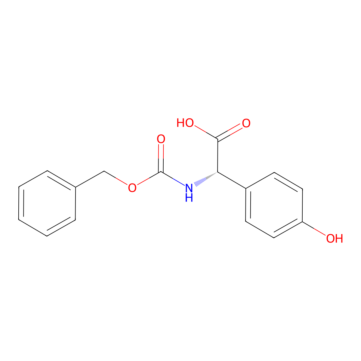 (alphaS)-4-Hydroxy-alpha-[[(phenylmethoxy)carbonyl]amino]benzeneacetic acid molecular structure, CAS 26787-76-8