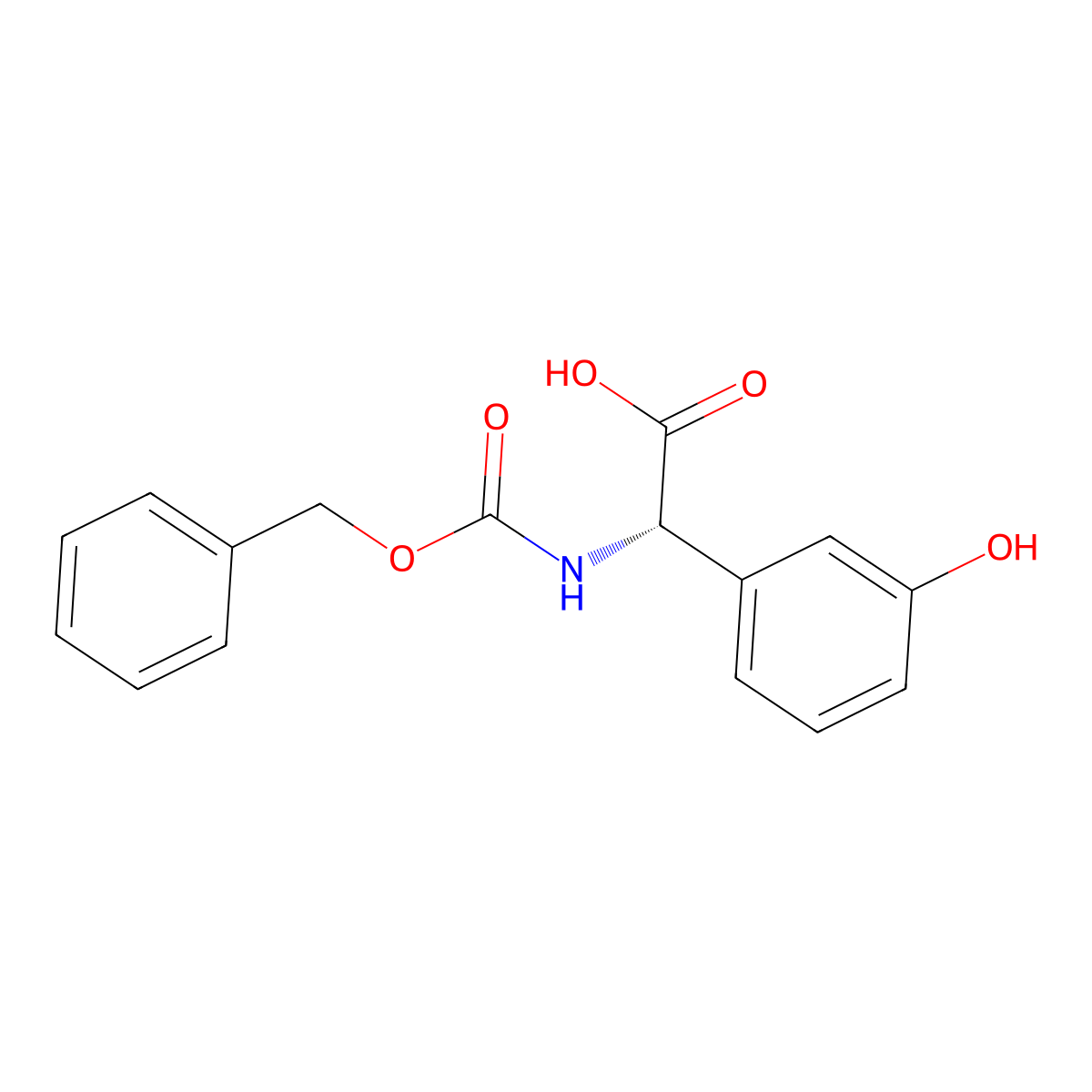 (S)-a-(Cbz-amino)-3-hydroxy-benzeneacetic acid molecular structure, CAS 26787-80-4