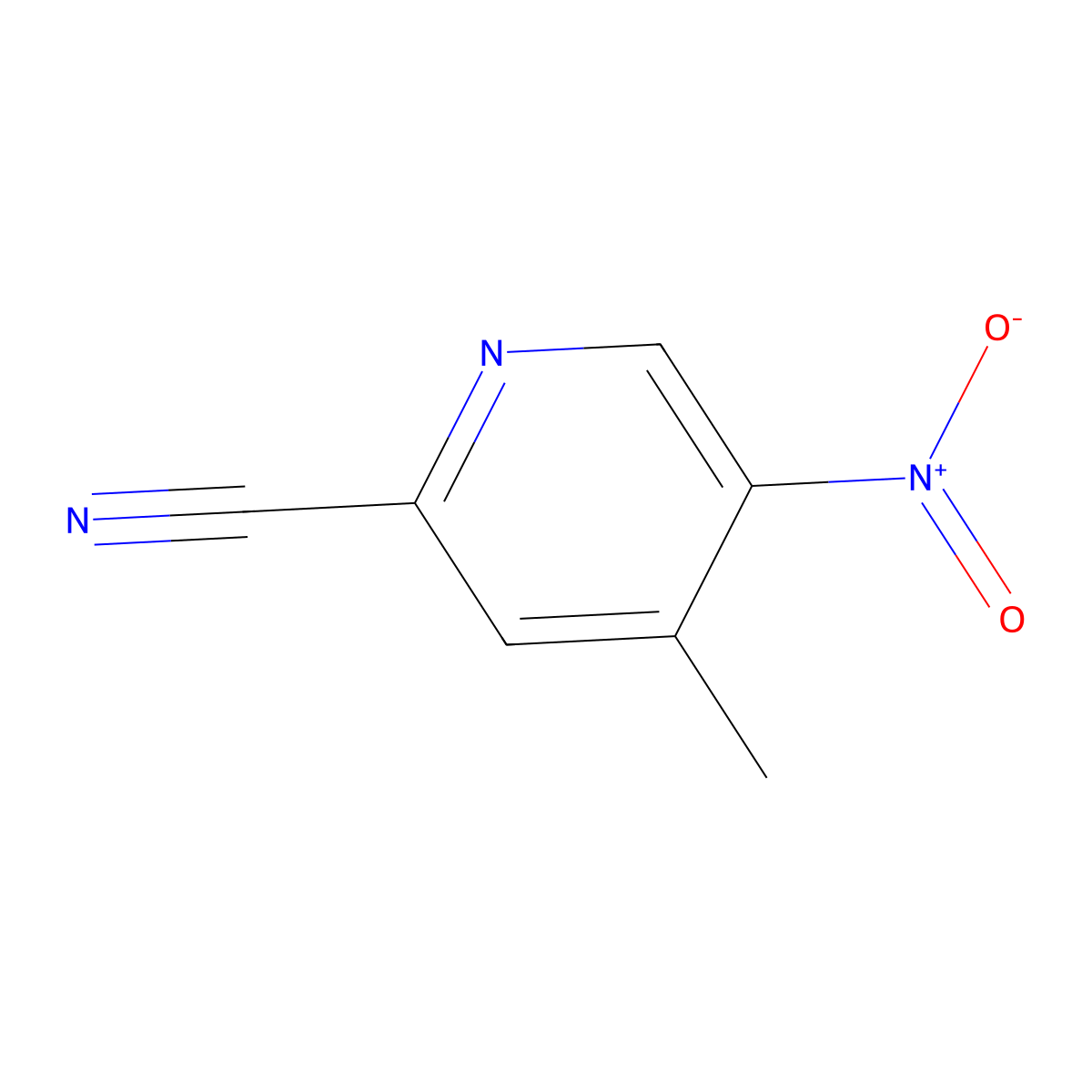 2-Cyano-4-methyl-5-nitropyridine molecular structure, CAS 267875-30-9