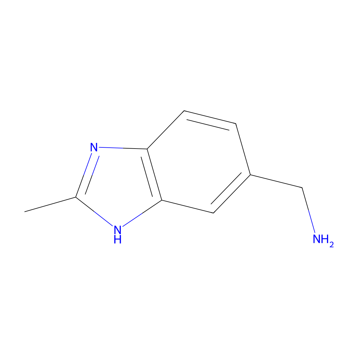 (2-methyl-1H-1,3-benzodiazol-5-yl)methanamine molecular structure, CAS 267875-44-5