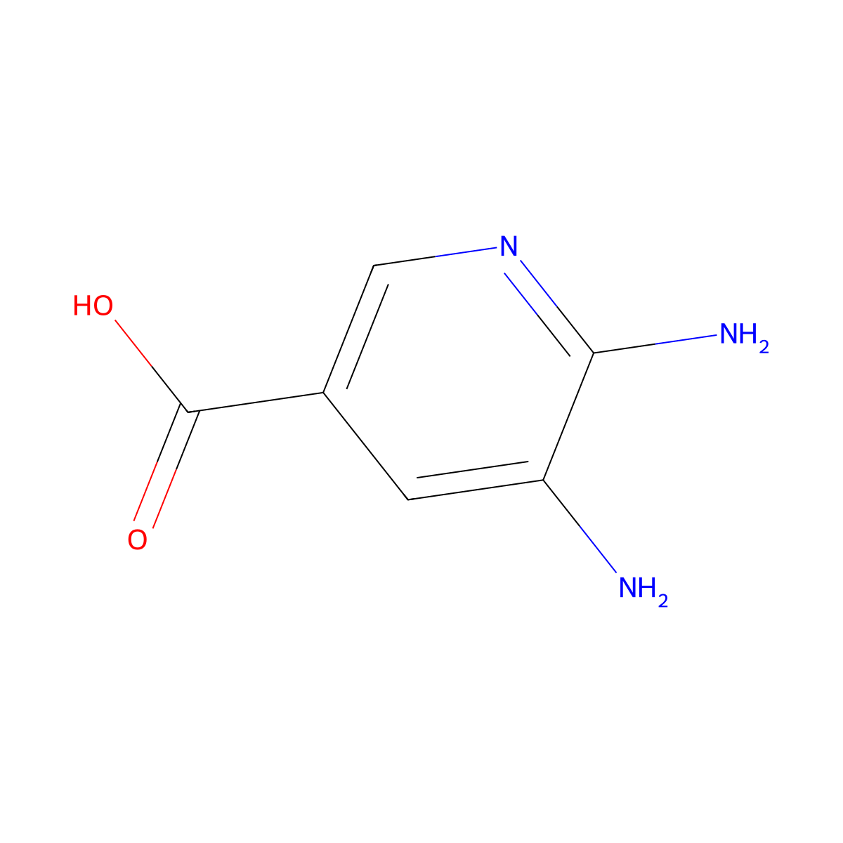 5,6-Diaminonicotinic acid molecular structure, CAS 267875-45-6