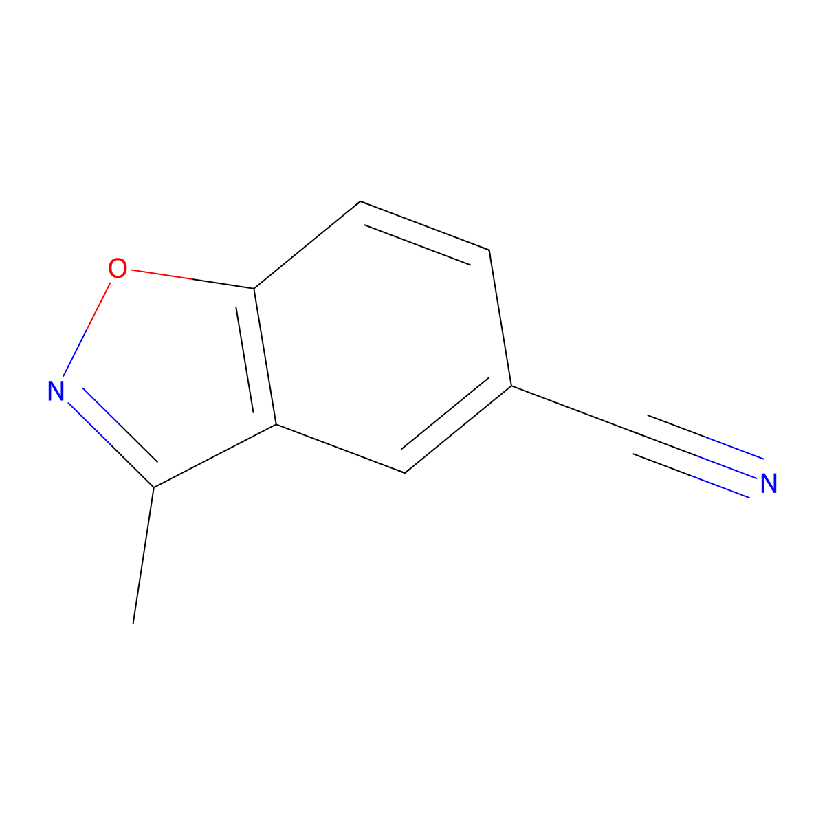 3-Methylbenzo[d]isoxazole-5-carbonitrile molecular structure, CAS 267875-57-0
